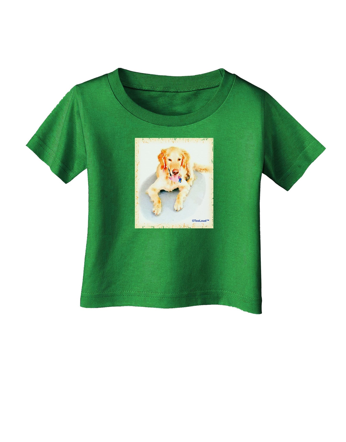 Laying Retriever Watercolor Infant T-Shirt Dark-Infant T-Shirt-TooLoud-Clover-Green-06-Months-Davson Sales