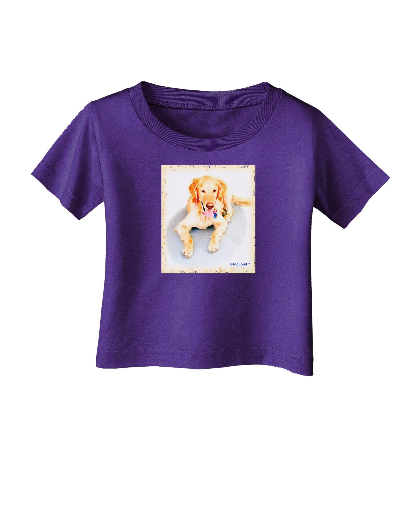 Laying Retriever Watercolor Infant T-Shirt Dark-Infant T-Shirt-TooLoud-Purple-06-Months-Davson Sales
