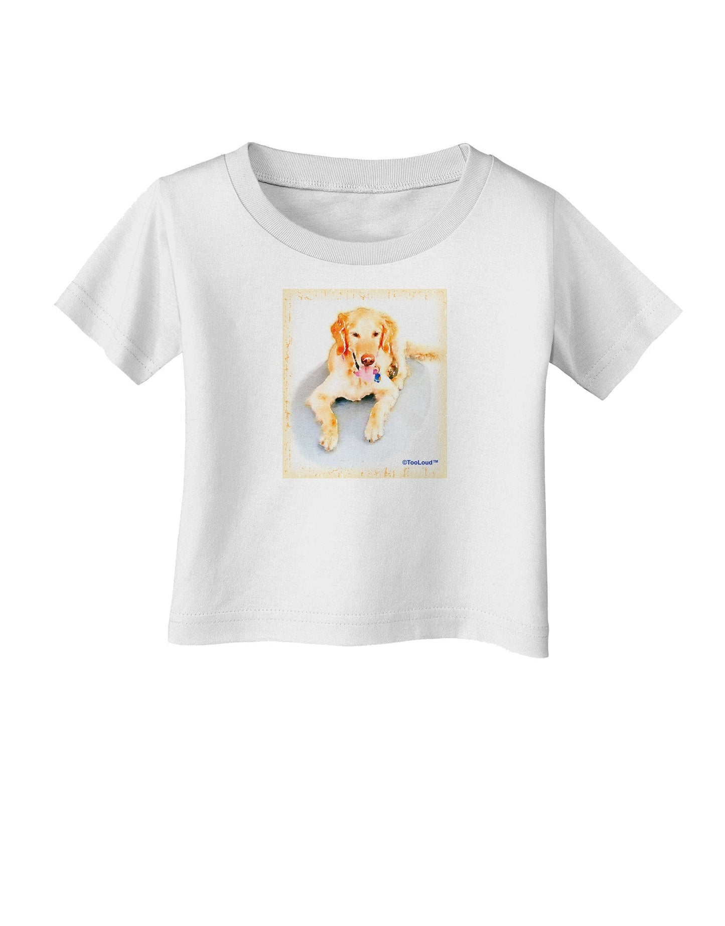 Laying Retriever Watercolor Infant T-Shirt-Infant T-Shirt-TooLoud-White-06-Months-Davson Sales