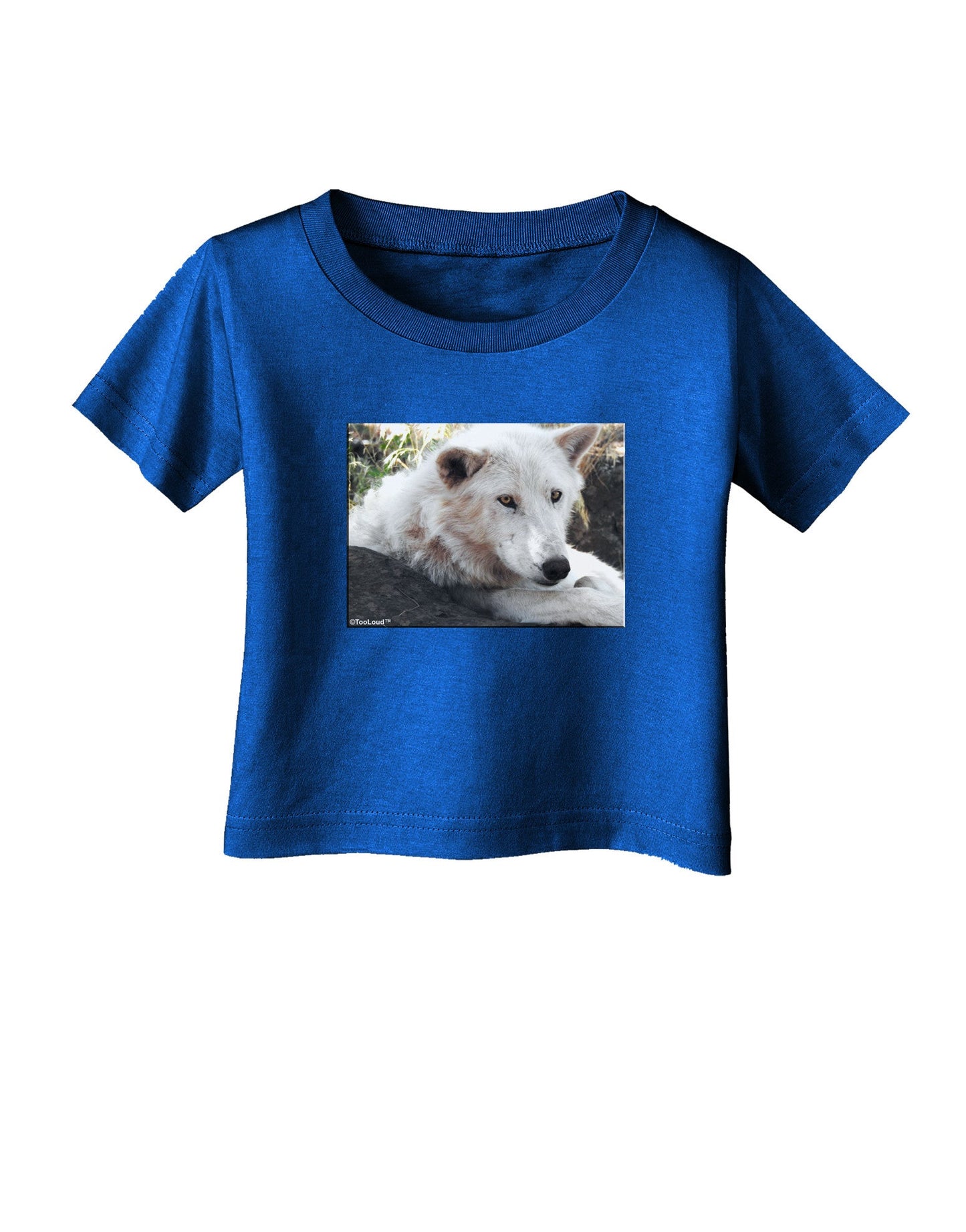 Laying White Wolf Infant T-Shirt Dark-Infant T-Shirt-TooLoud-Royal-Blue-06-Months-Davson Sales