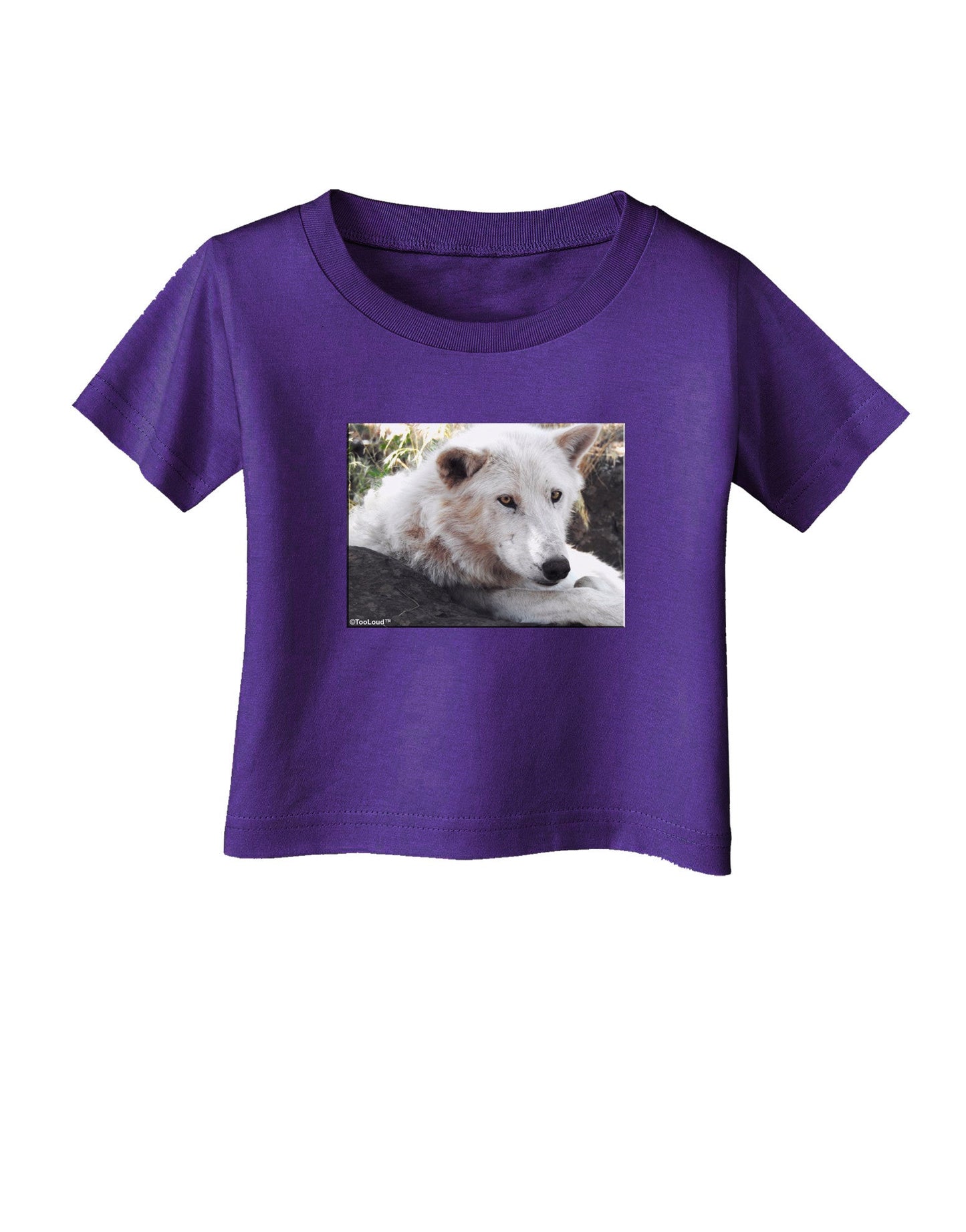 Laying White Wolf Infant T-Shirt Dark-Infant T-Shirt-TooLoud-Purple-06-Months-Davson Sales