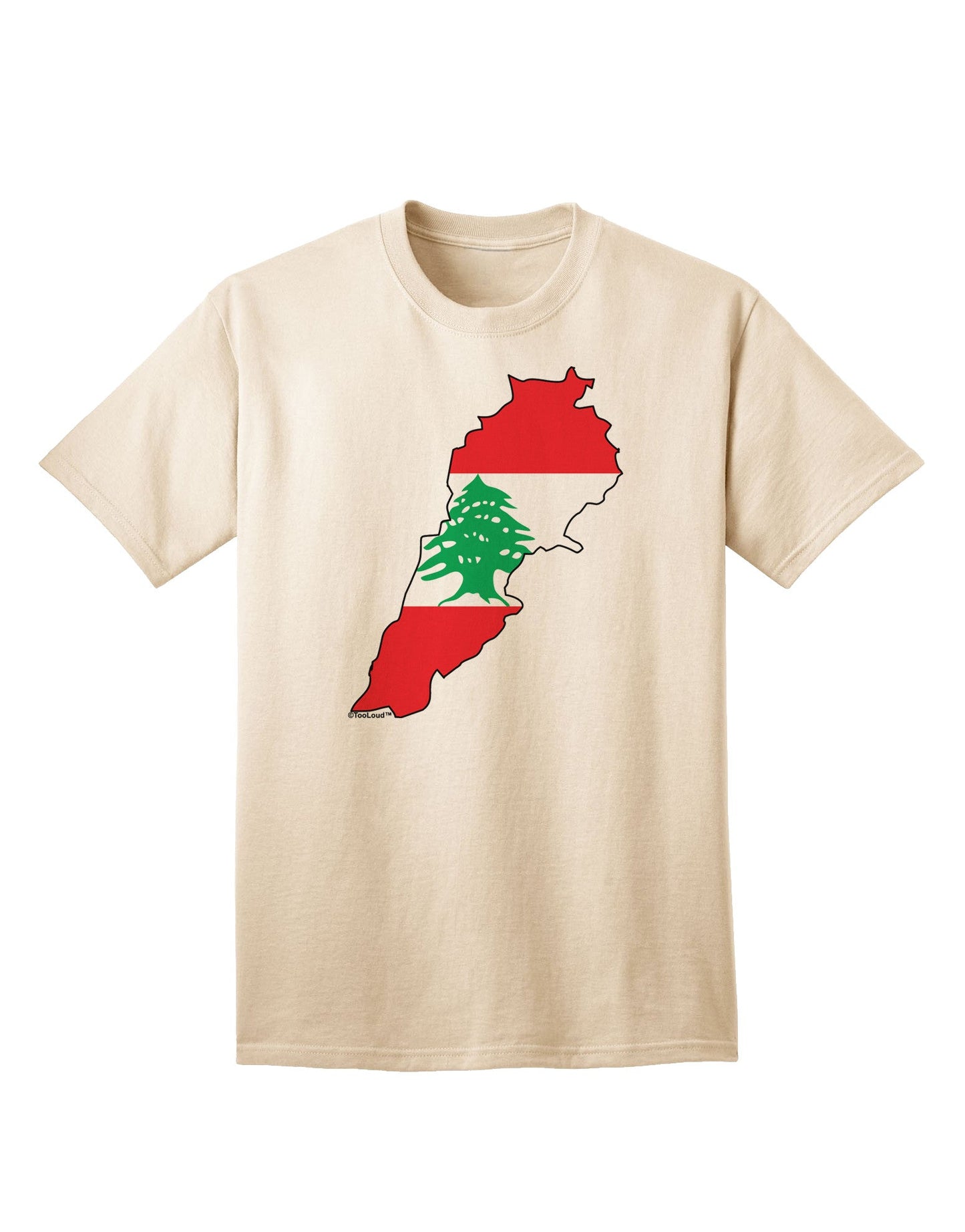 Lebanon Flag Silhouette Adult T-Shirt-Mens T-Shirt-TooLoud-Natural-Small-Davson Sales
