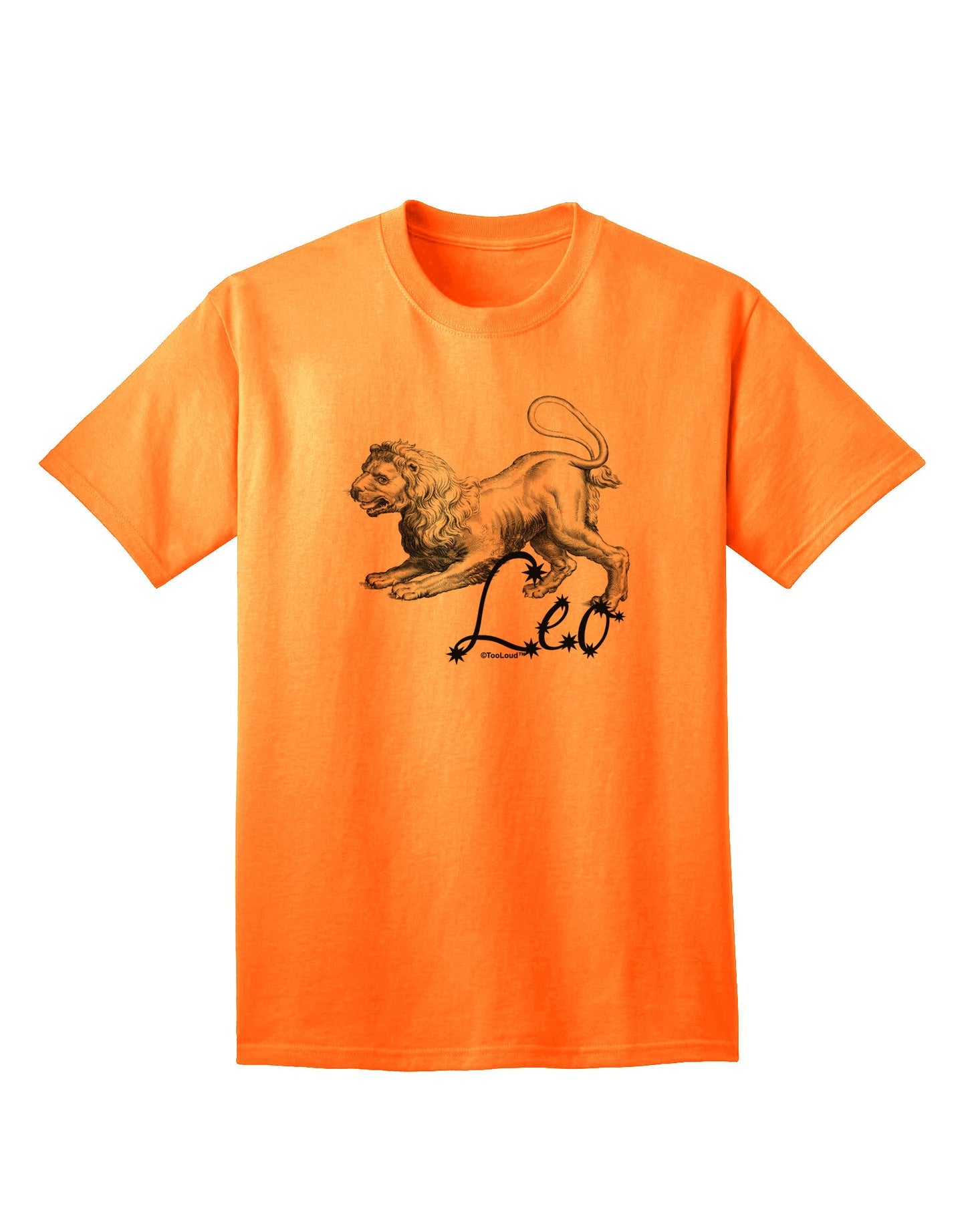 Leo Illustration Adult T-Shirt-Mens T-Shirt-TooLoud-Neon-Orange-Small-Davson Sales