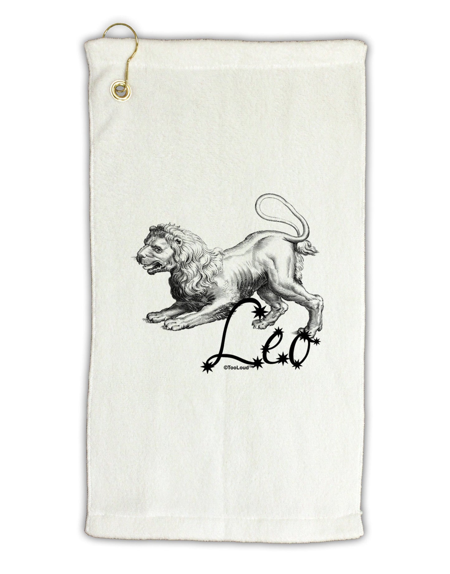 Leo Illustration Micro Terry Gromet Golf Towel 11"x19-Golf Towel-TooLoud-White-Davson Sales