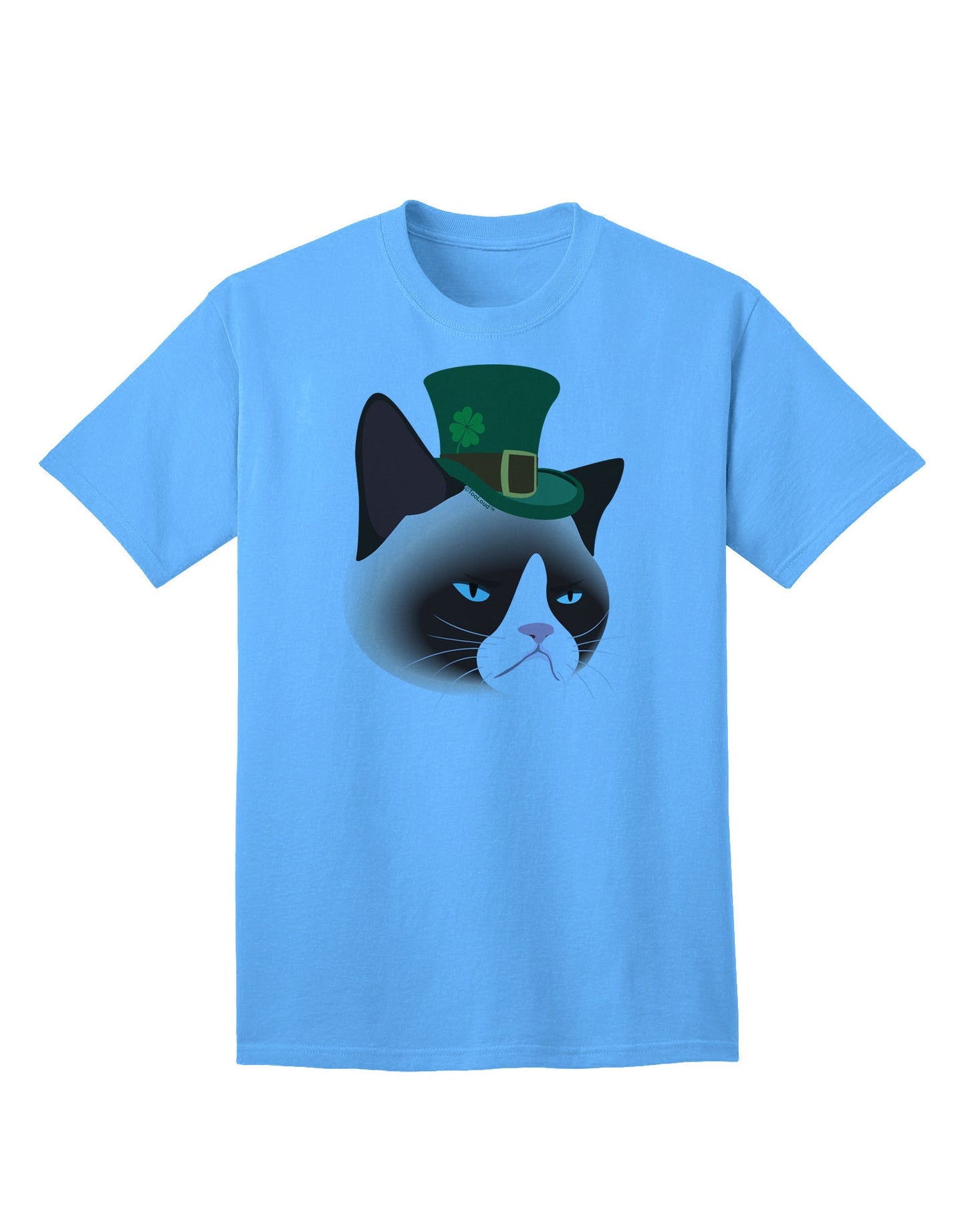Leprechaun Disgruntled Cat Adult T-Shirt-Mens T-Shirt-TooLoud-Aquatic-Blue-Small-Davson Sales
