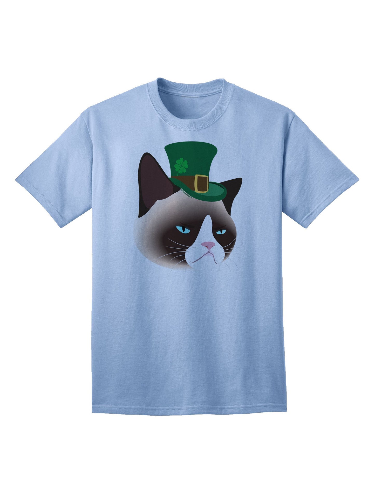 Leprechaun Disgruntled Cat Adult T-Shirt-Mens T-Shirt-TooLoud-Light-Blue-Small-Davson Sales