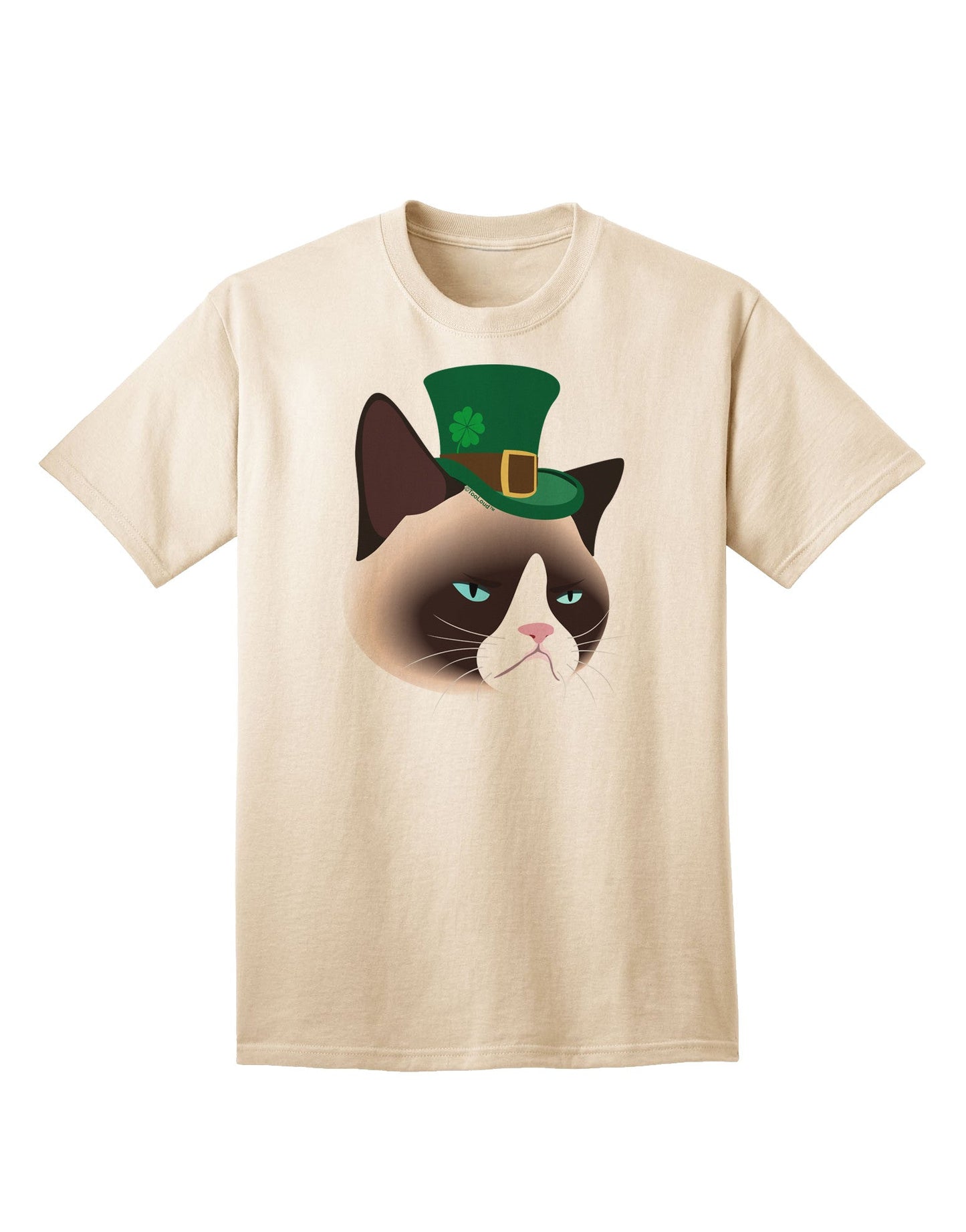 Leprechaun Disgruntled Cat Adult T-Shirt-Mens T-Shirt-TooLoud-Natural-Small-Davson Sales