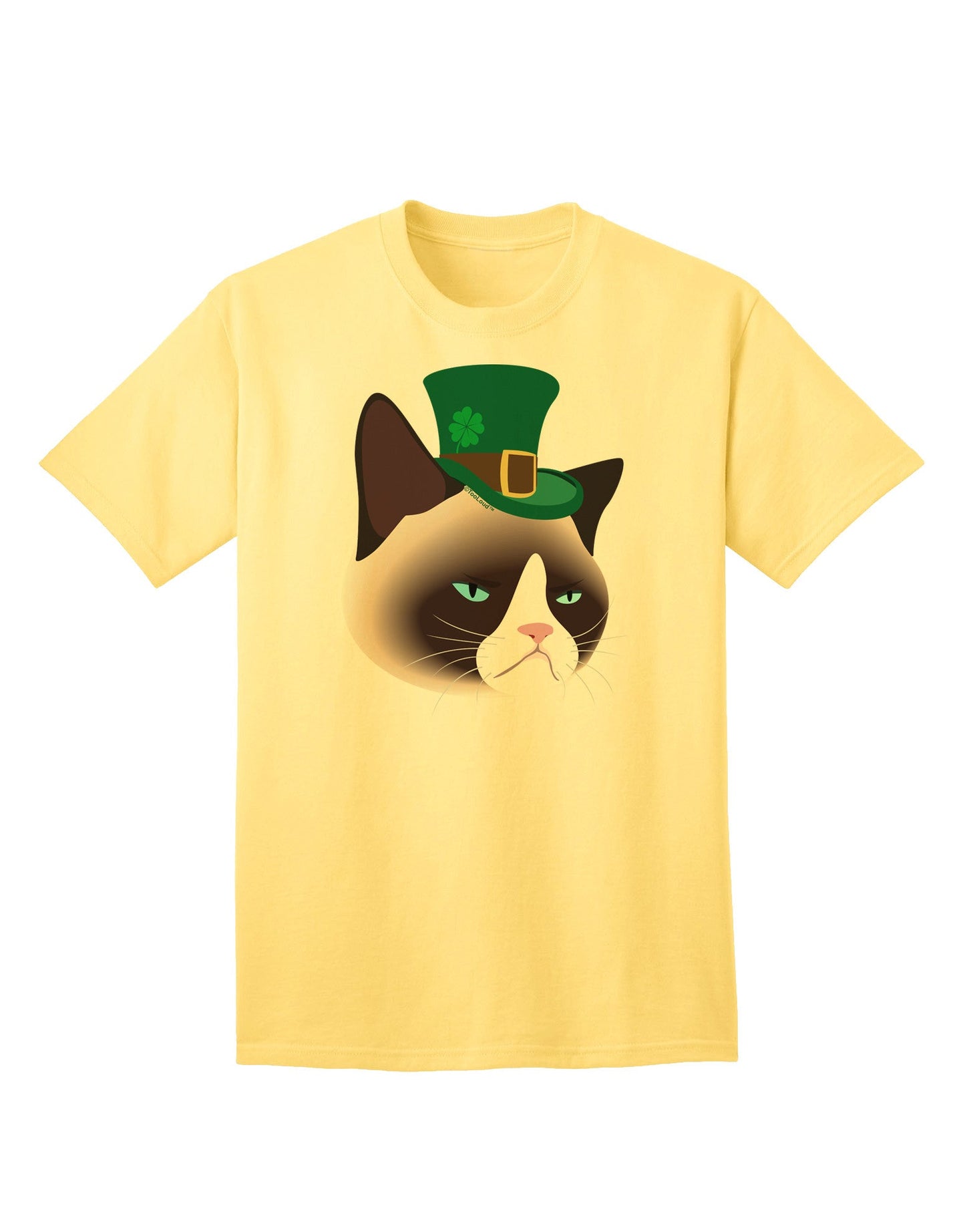 Leprechaun Disgruntled Cat Adult T-Shirt-Mens T-Shirt-TooLoud-Yellow-Small-Davson Sales