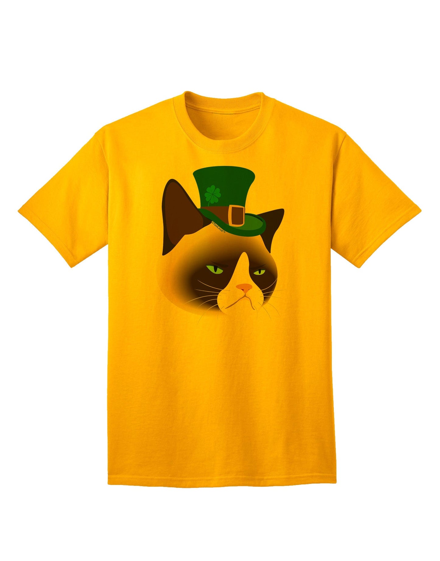 Leprechaun Disgruntled Cat Adult T-Shirt-Mens T-Shirt-TooLoud-Gold-Small-Davson Sales