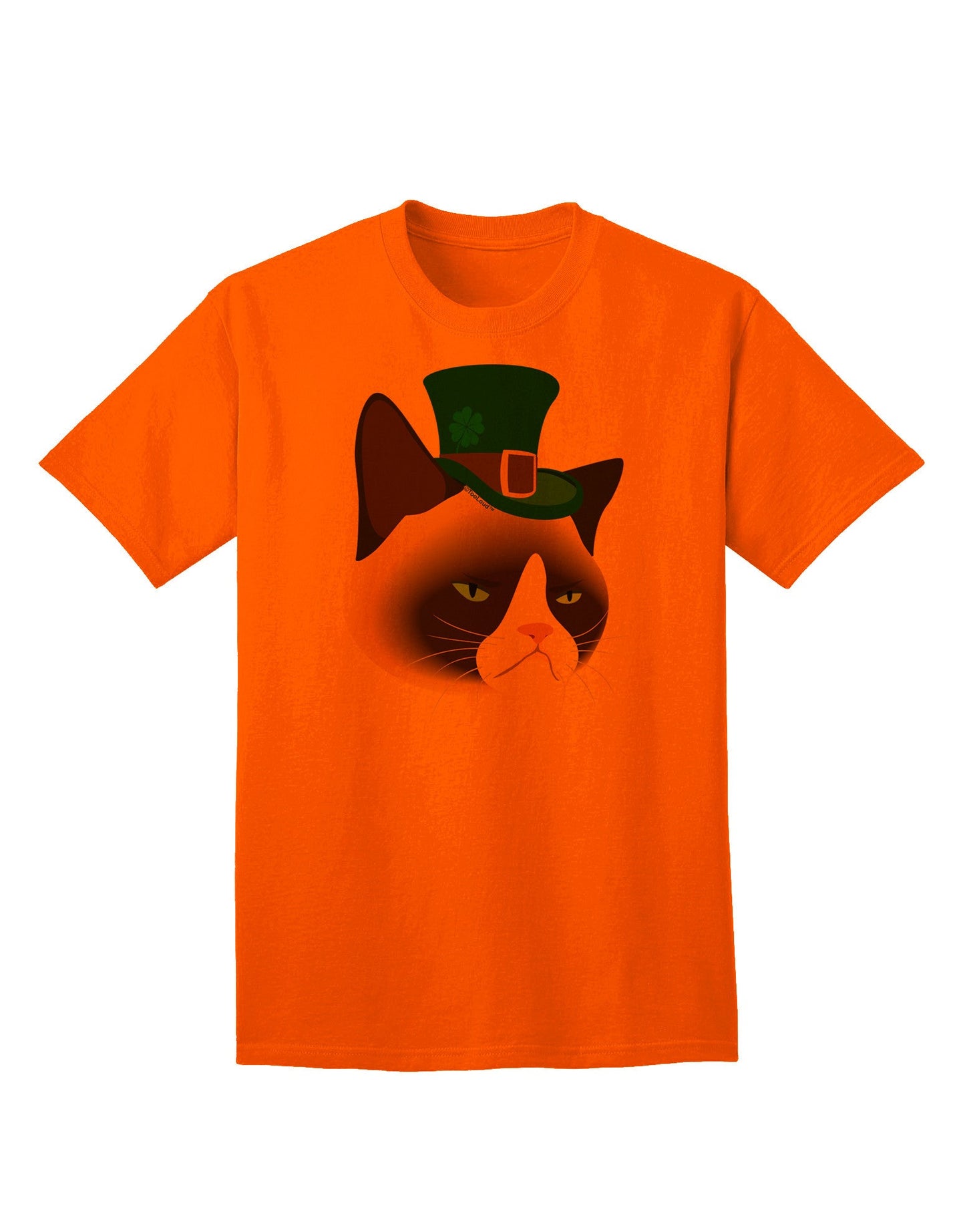 Leprechaun Disgruntled Cat Adult T-Shirt-Mens T-Shirt-TooLoud-Orange-Small-Davson Sales