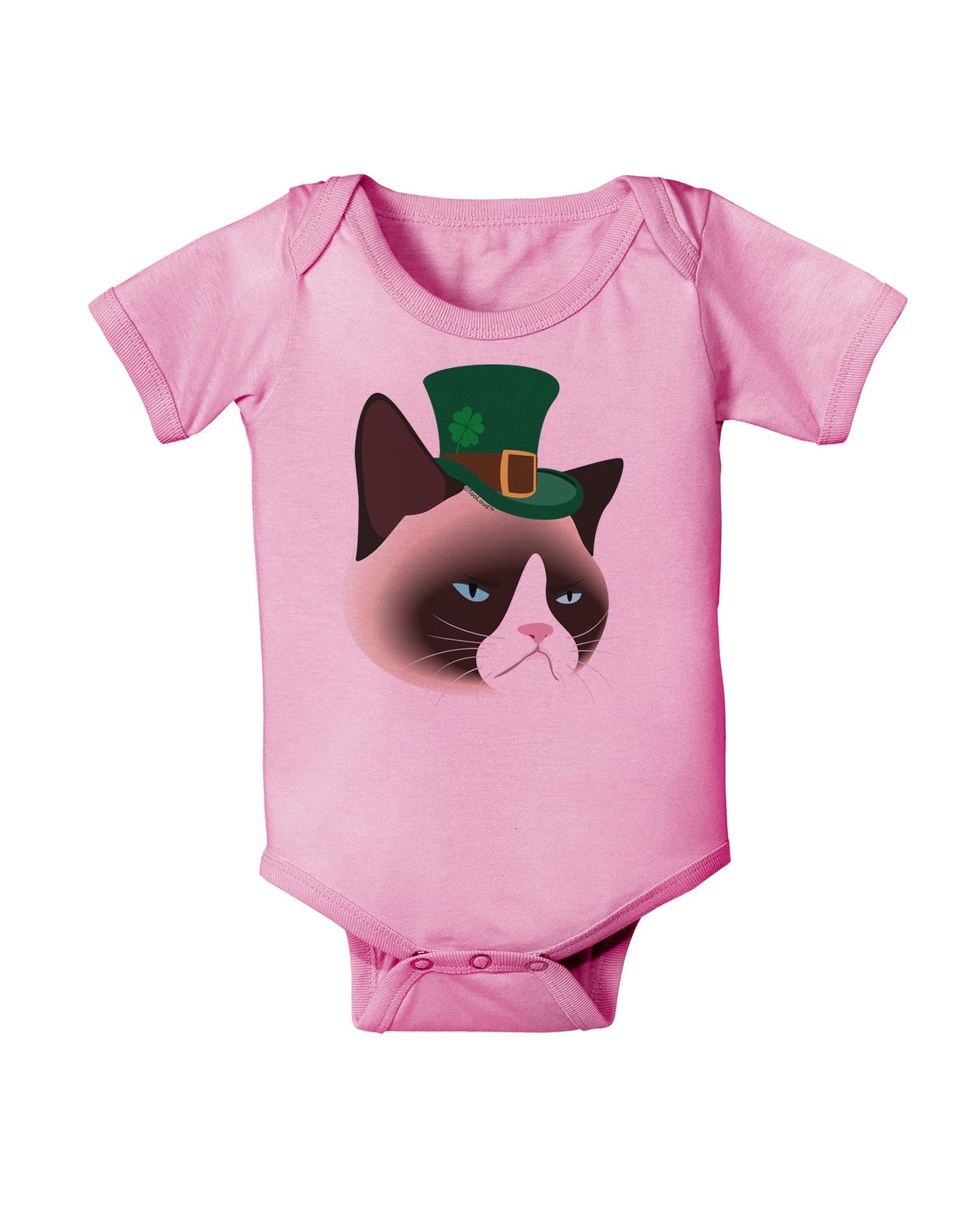 Leprechaun Disgruntled Cat Baby Romper Bodysuit-Baby Romper-TooLoud-Pink-06-Months-Davson Sales