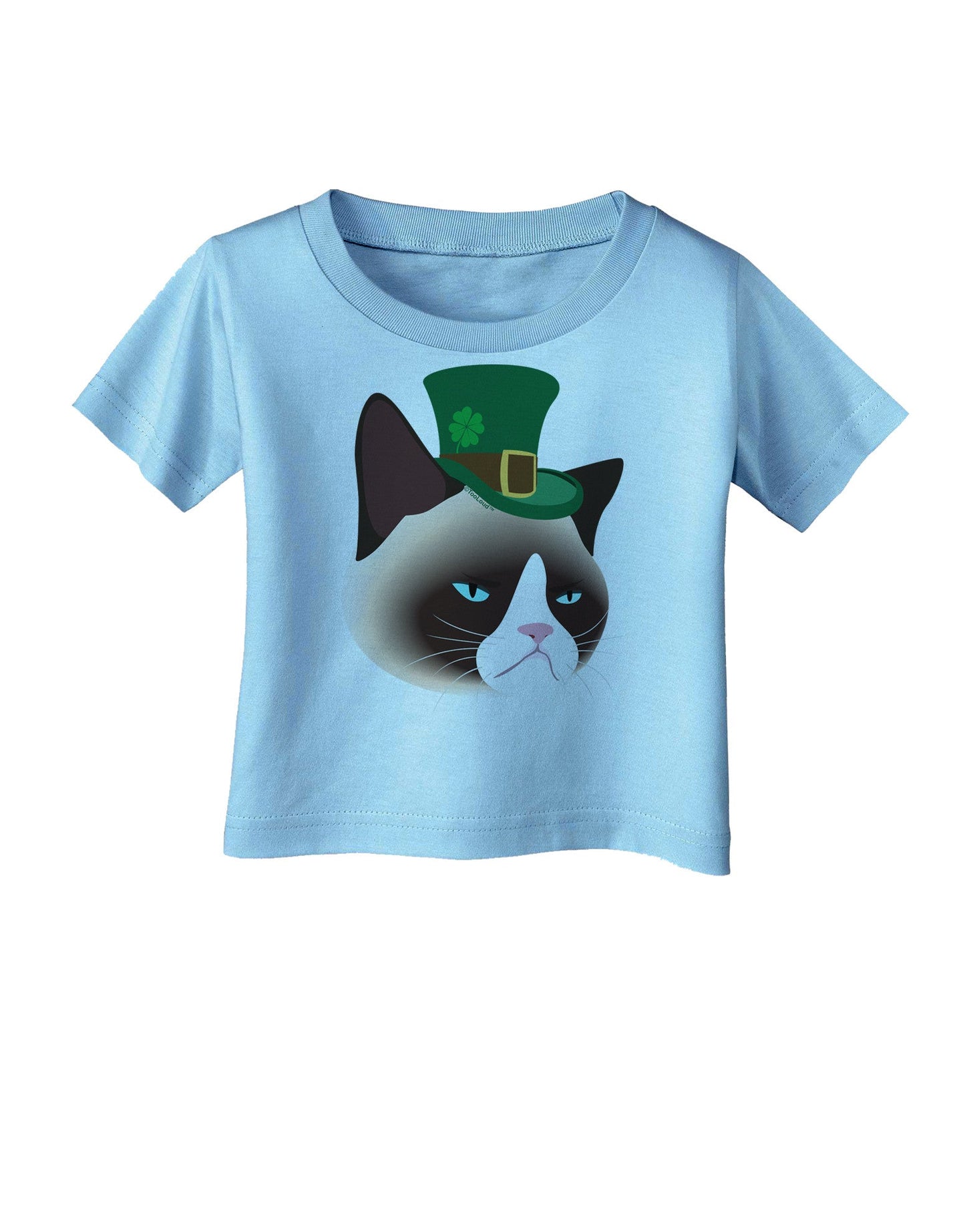 Leprechaun Disgruntled Cat Infant T-Shirt-Infant T-Shirt-TooLoud-Aquatic-Blue-06-Months-Davson Sales