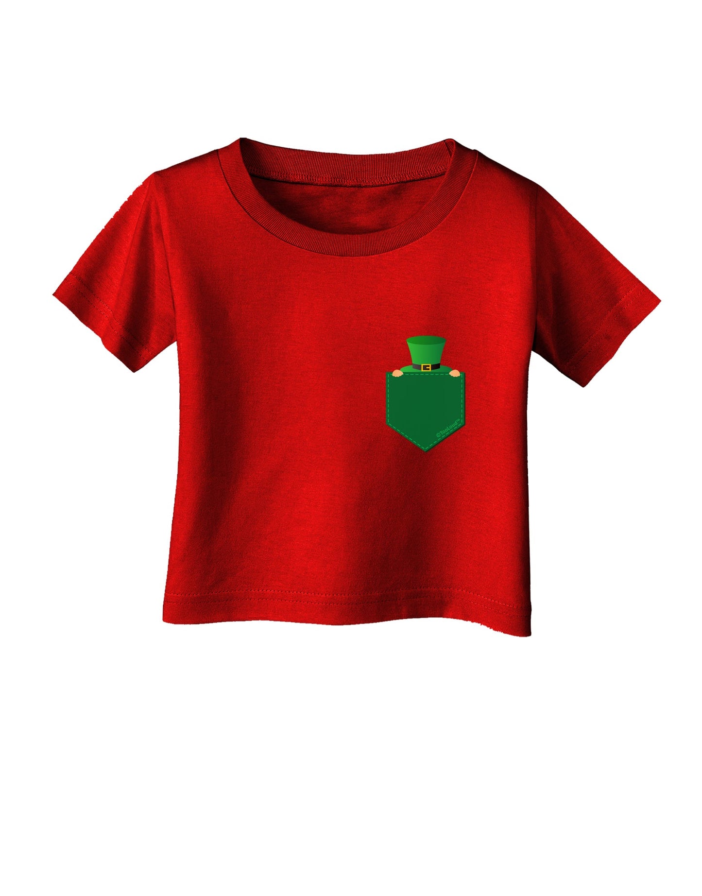 Leprechaun Peeking Out of Faux Pocket Infant T-Shirt Dark by TooLoud-Infant T-Shirt-TooLoud-Red-06-Months-Davson Sales