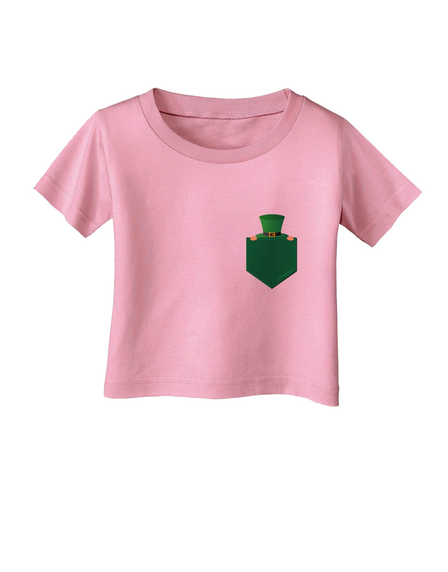 Leprechaun Peeking Out of Faux Pocket Infant T-Shirt by TooLoud-Infant T-Shirt-TooLoud-Candy-Pink-06-Months-Davson Sales