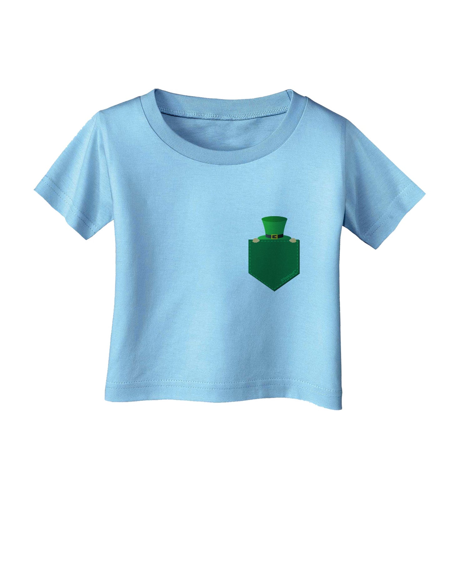 Leprechaun Peeking Out of Faux Pocket Infant T-Shirt by TooLoud-Infant T-Shirt-TooLoud-Aquatic-Blue-06-Months-Davson Sales