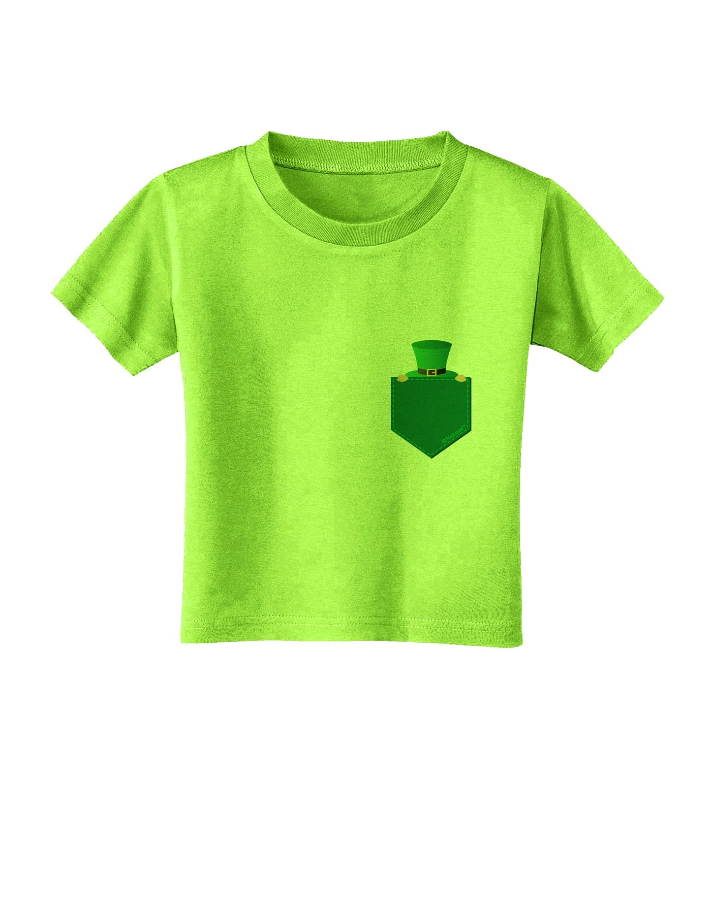Leprechaun Peeking Out of Faux Pocket Toddler T-Shirt by TooLoud-Toddler T-Shirt-TooLoud-Lime-Green-2T-Davson Sales