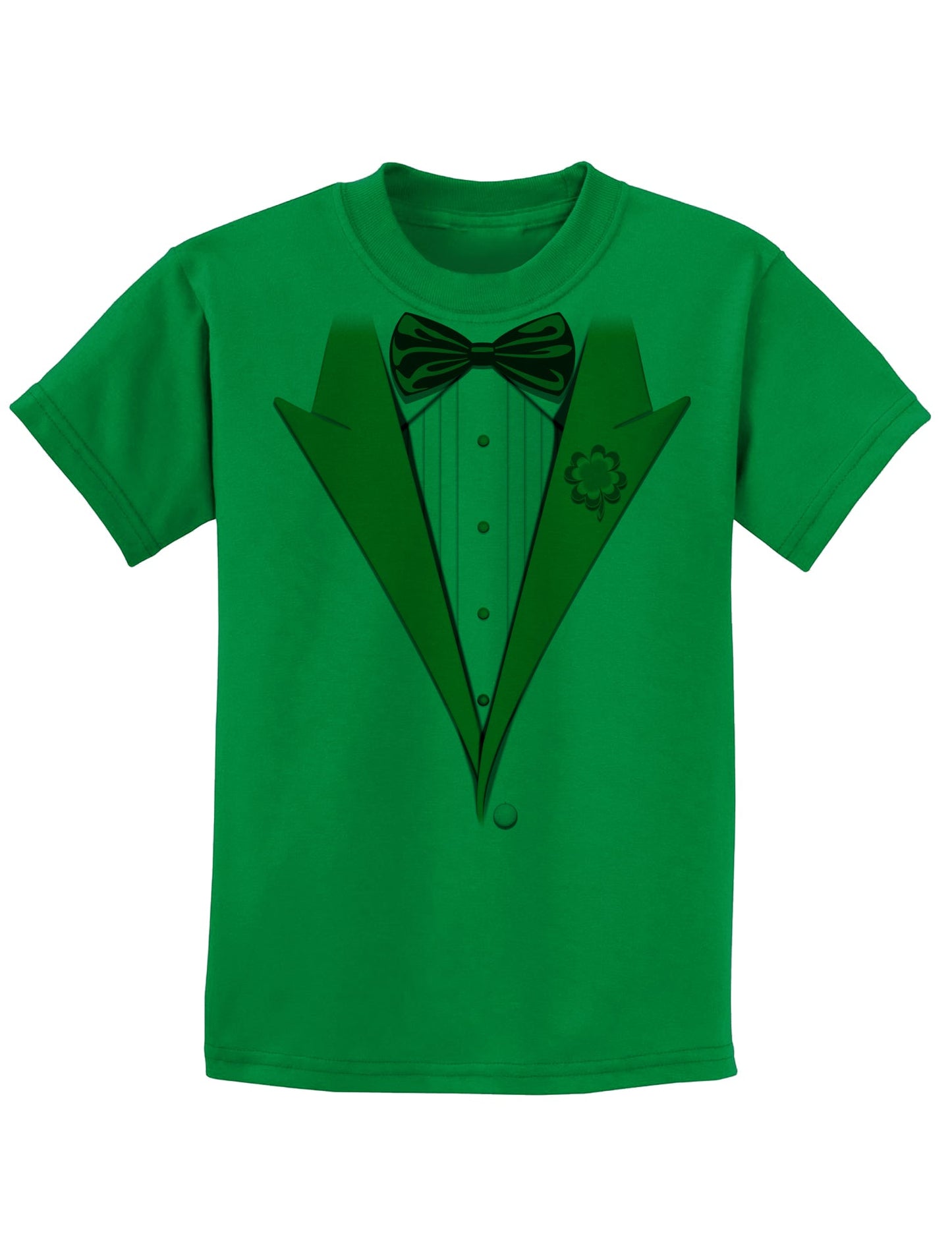 Leprechaun Tuxedo Childrens St Patrick's Day T-Shirt-TooLoud-Kelly Green-Small-Davson Sales