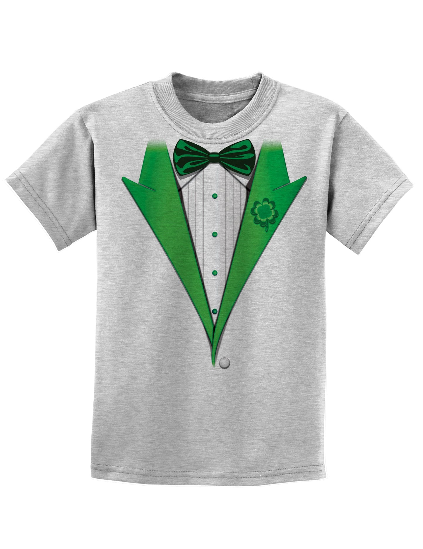 Leprechaun Tuxedo Childrens St Patrick's Day T-Shirt-TooLoud-Ash Gray-Small-Davson Sales