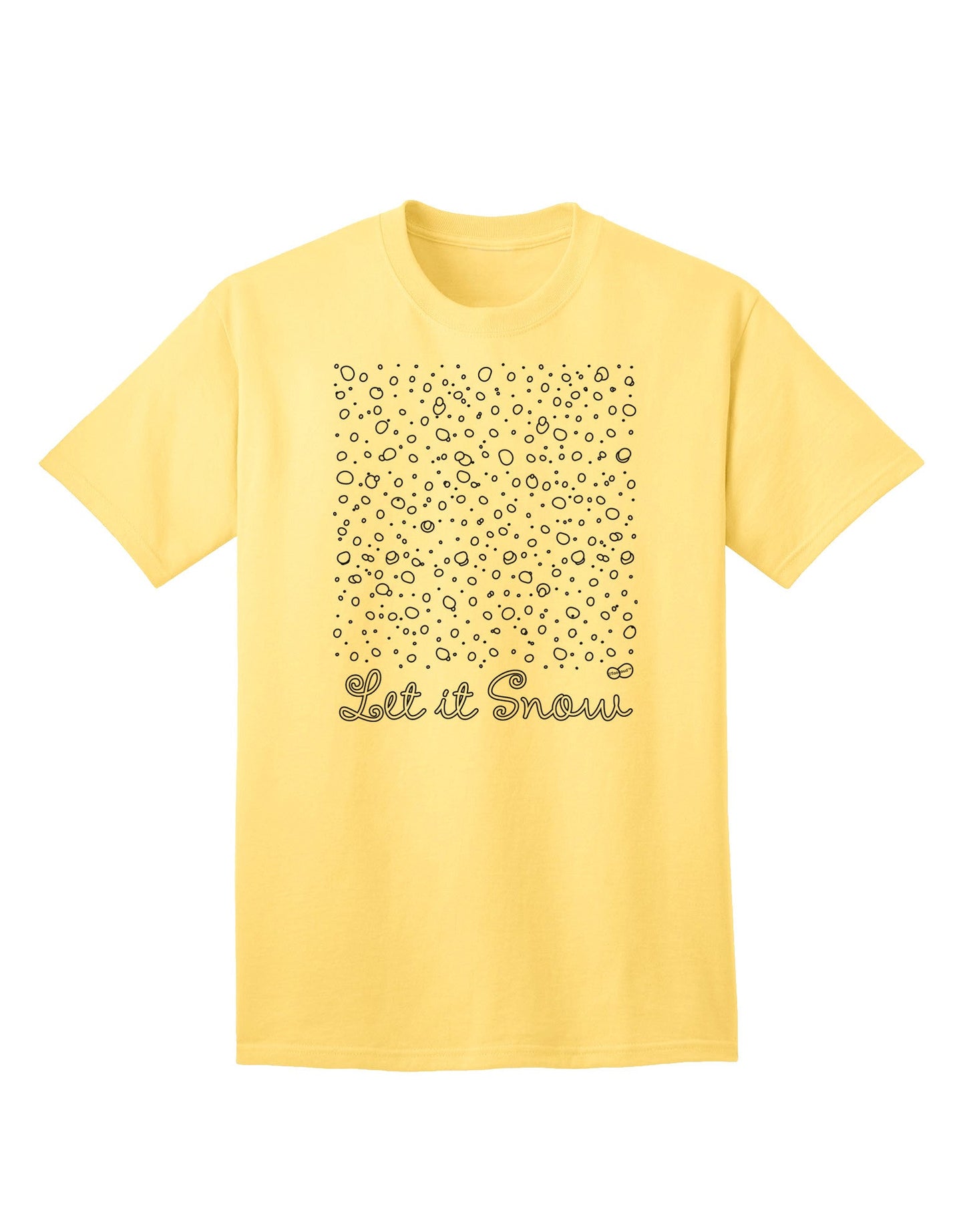 Let It Snow Falling Snowflakes - Premium Christmas Adult T-Shirt for Festive Elegance-Mens T-shirts-TooLoud-Yellow-Small-Davson Sales