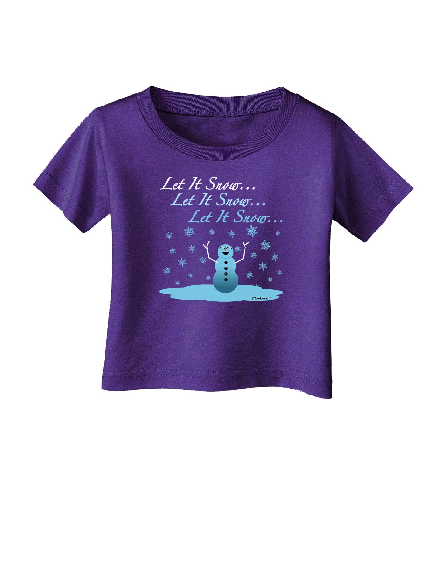 Let It Snow Happy Snowman Infant T-Shirt Dark-Infant T-Shirt-TooLoud-Purple-06-Months-Davson Sales