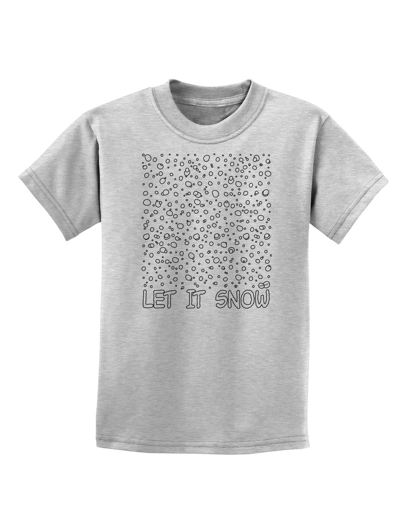 Let It Snow Text Snowflakes - Christmas Childrens T-Shirt-Childrens T-Shirt-TooLoud-AshGray-X-Small-Davson Sales