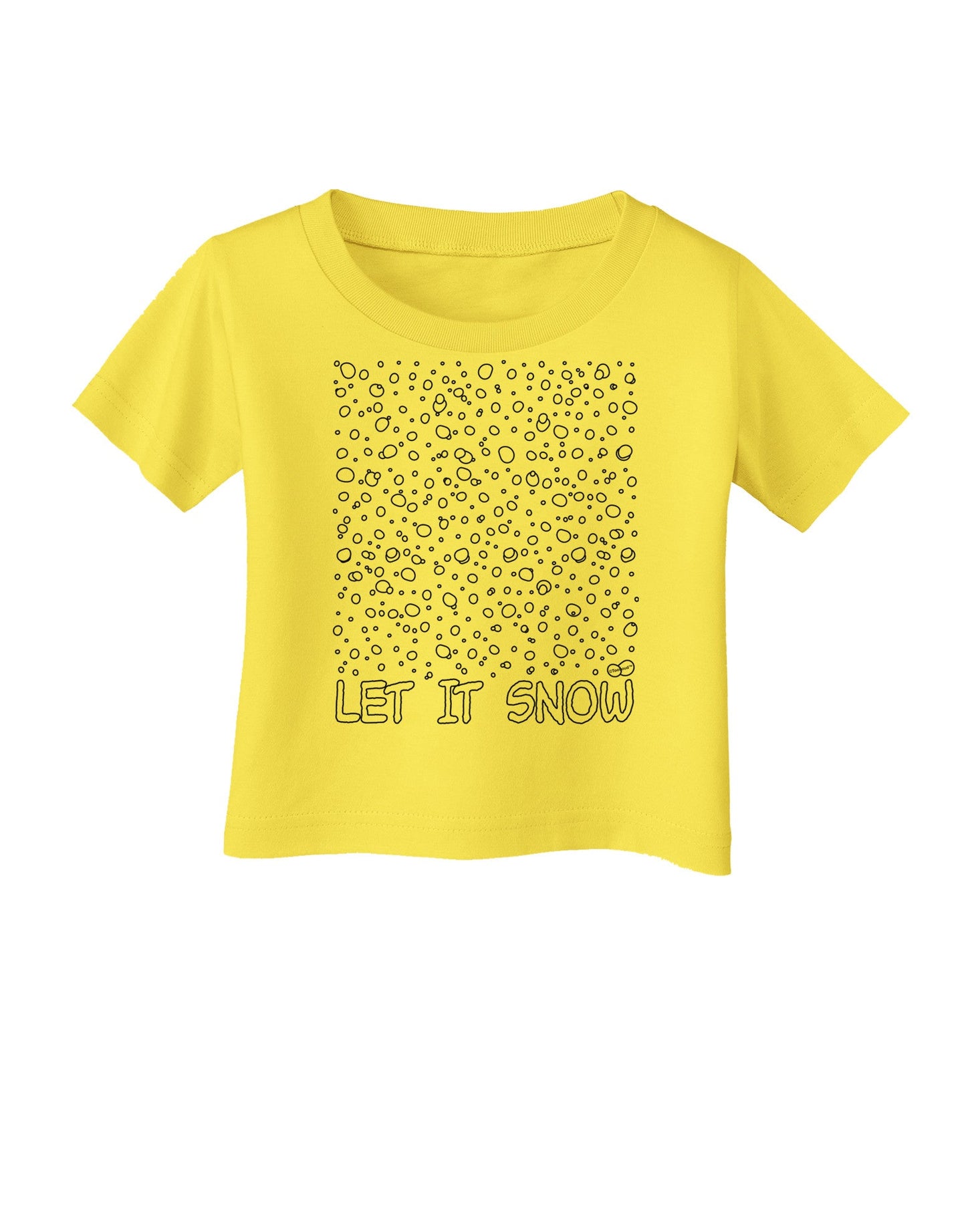 Let It Snow Text Snowflakes - Christmas Infant T-Shirt-Infant T-Shirt-TooLoud-Yellow-06-Months-Davson Sales