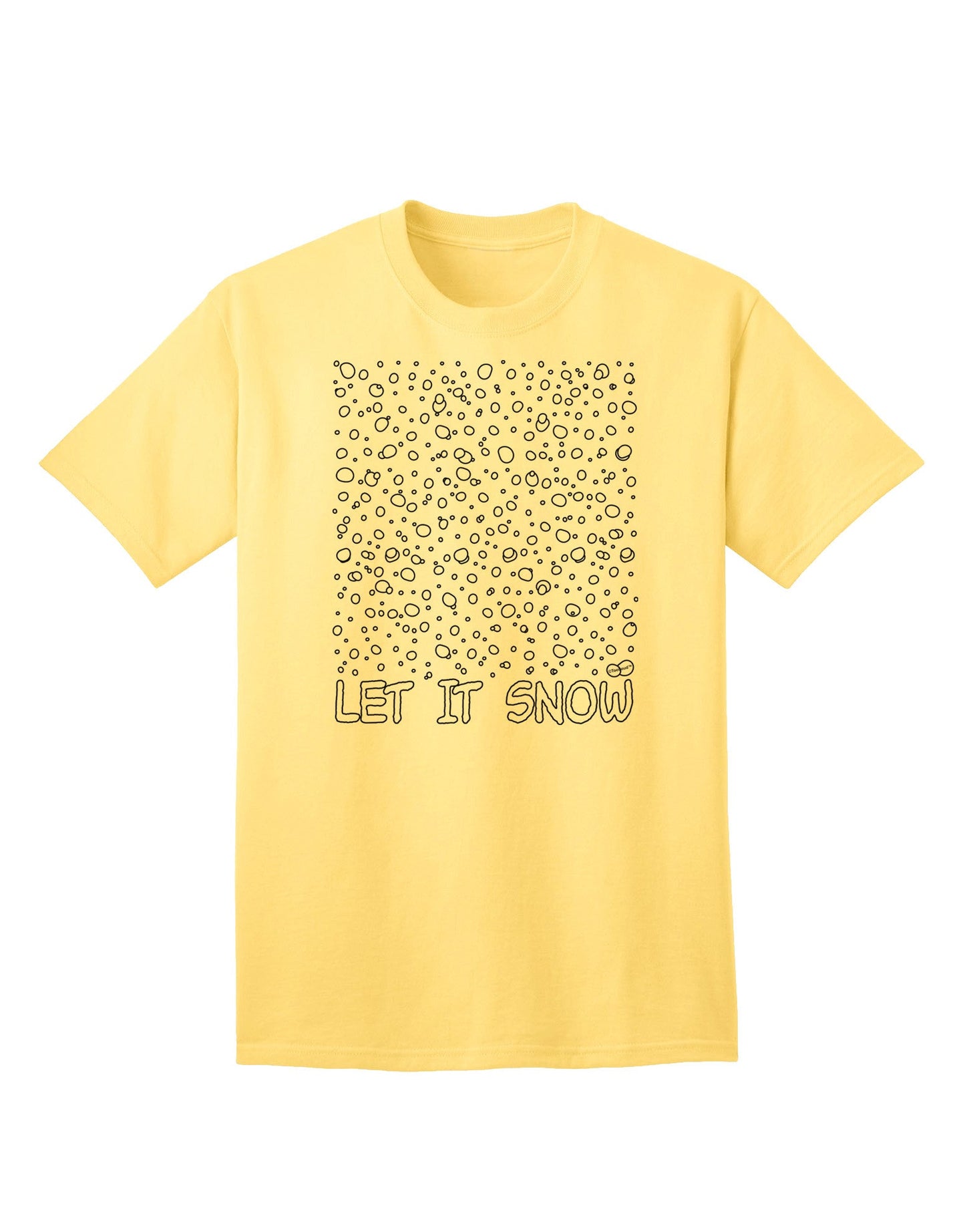 Let It Snow Text Snowflakes - Premium Christmas Adult T-Shirt Collection-Mens T-shirts-TooLoud-Yellow-Small-Davson Sales