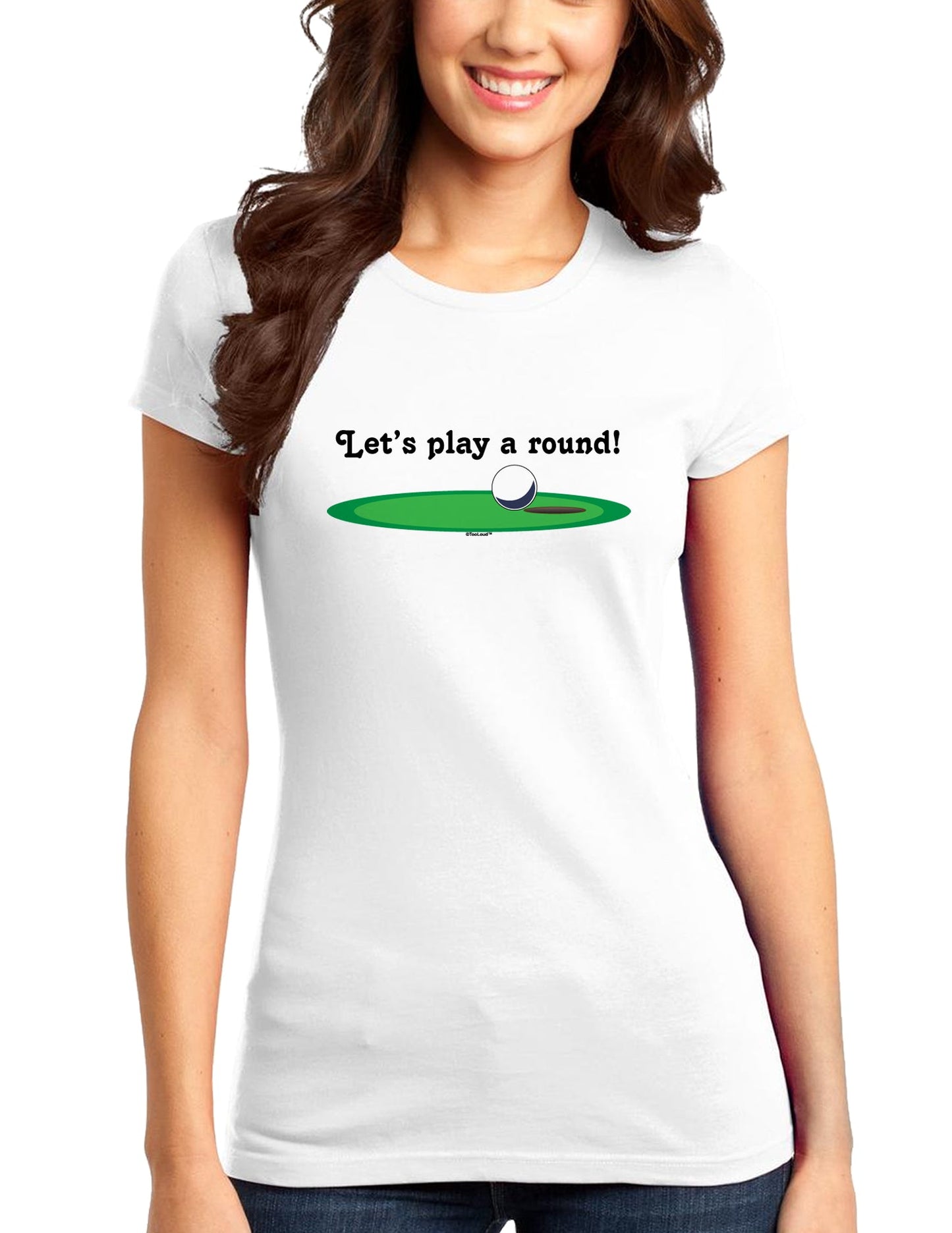 Let's Play a Round Juniors T-Shirt-Womens Juniors T-Shirt-TooLoud-White-Small-Davson Sales