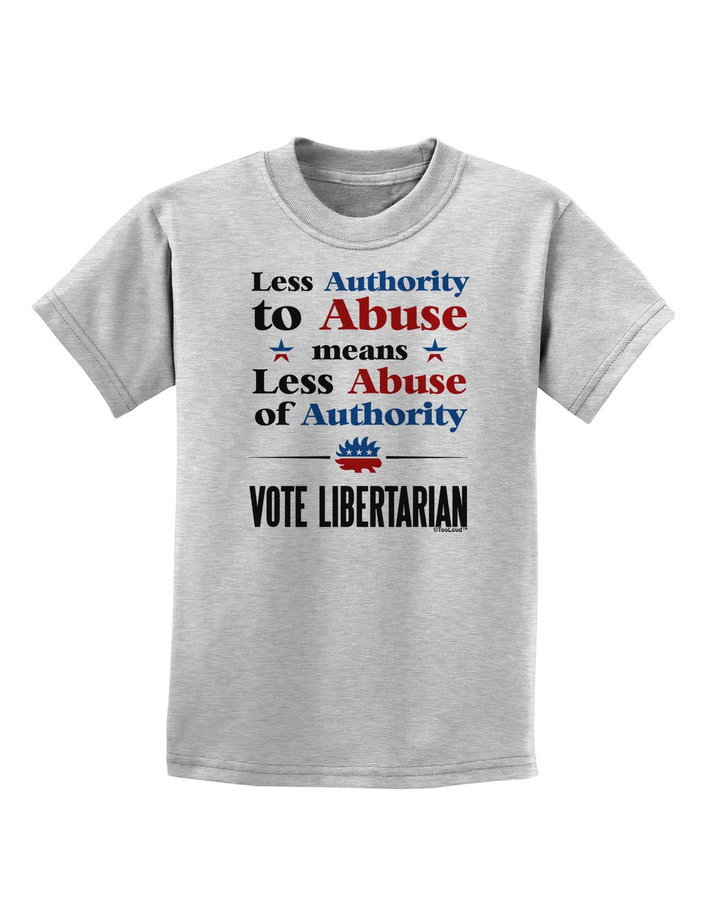 Libertarian Against Authority Abuse Childrens T-Shirt-Childrens T-Shirt-TooLoud-AshGray-X-Small-Davson Sales