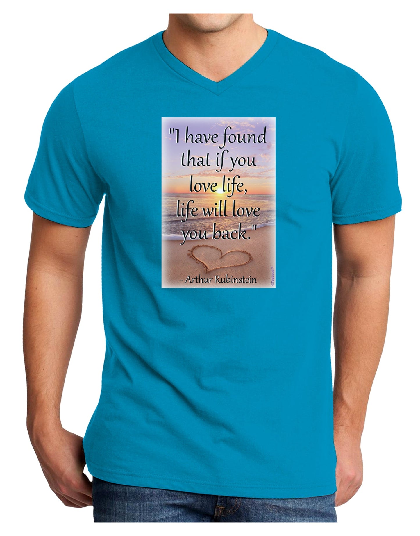 Life Will Love You Back Adult Dark V-Neck T-Shirt by TooLoud-Mens V-Neck T-Shirt-TooLoud-Turquoise-Small-Davson Sales