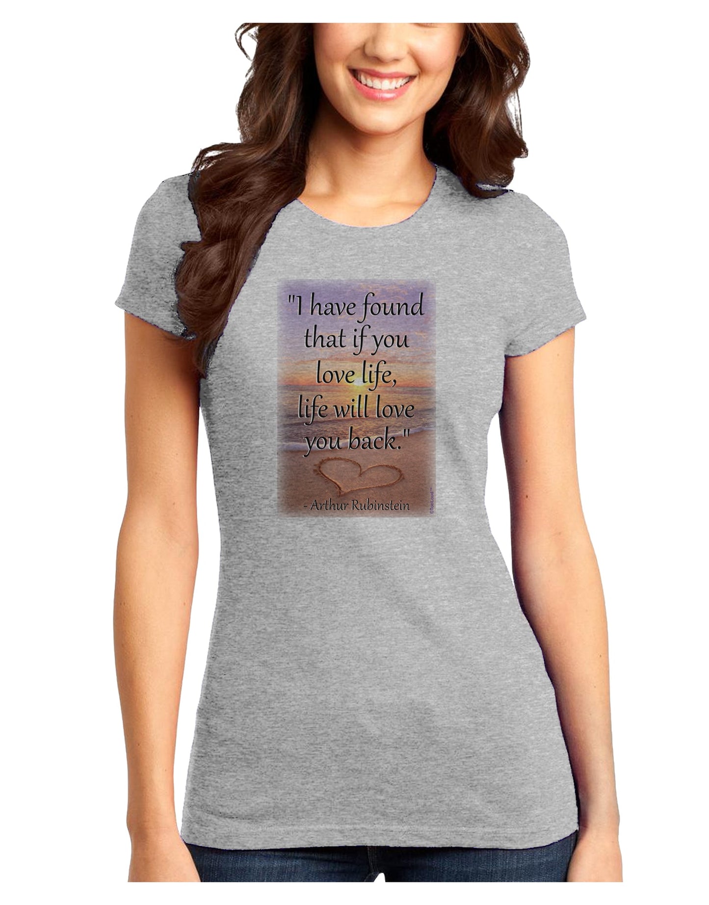 Life Will Love You Back Juniors Petite T-Shirt by TooLoud-T-Shirts Juniors Tops-TooLoud-Ash-Gray-Juniors Fitted X-Small-Davson Sales