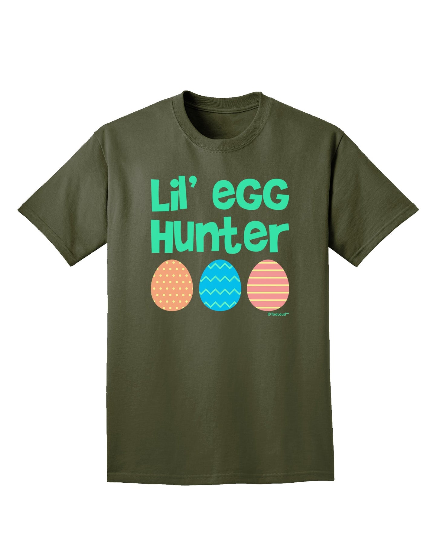 Lil' Egg Hunter - Easter - Green Adult Dark T-Shirt by TooLoud-Mens T-Shirt-TooLoud-Military-Green-Small-Davson Sales
