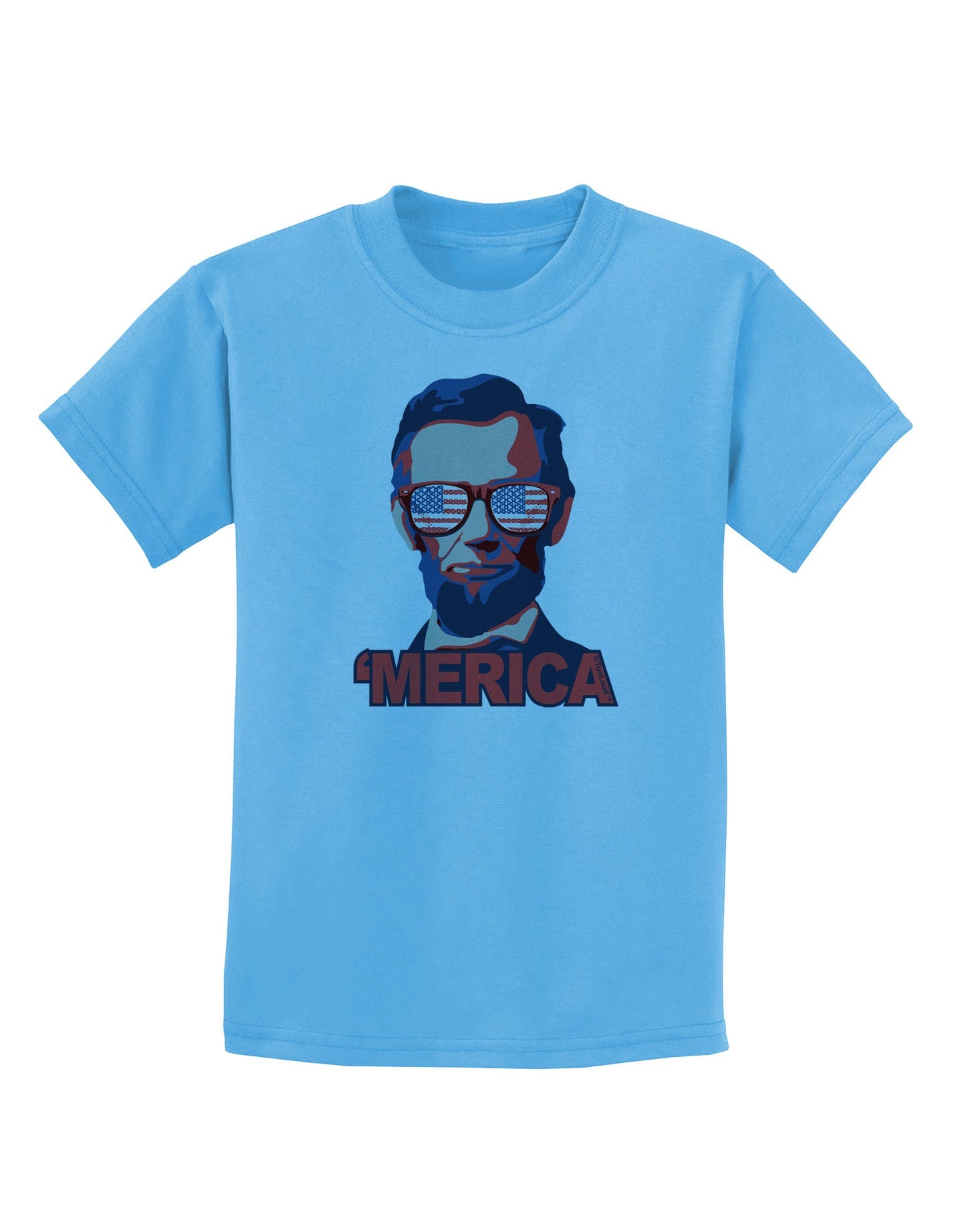 Lincoln Merica Childrens T-Shirt-Childrens T-Shirt-TooLoud-Aquatic-Blue-X-Small-Davson Sales