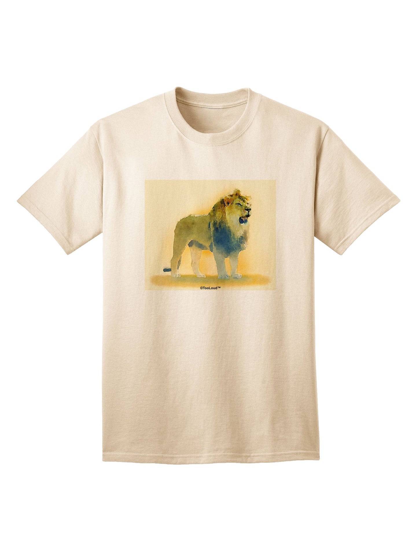 Lion Watercolor 1 Adult T-Shirt-Mens T-Shirt-TooLoud-Natural-Small-Davson Sales
