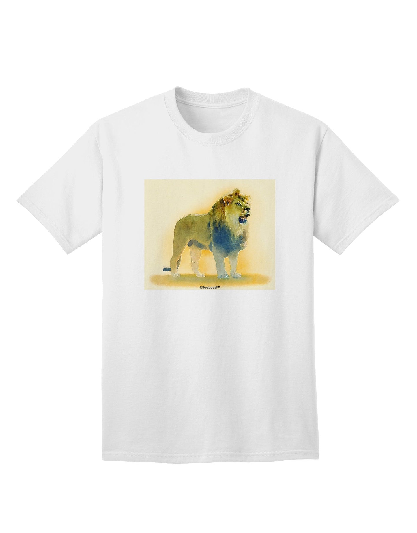 Lion Watercolor 1 Adult T-Shirt-Mens T-Shirt-TooLoud-White-Small-Davson Sales
