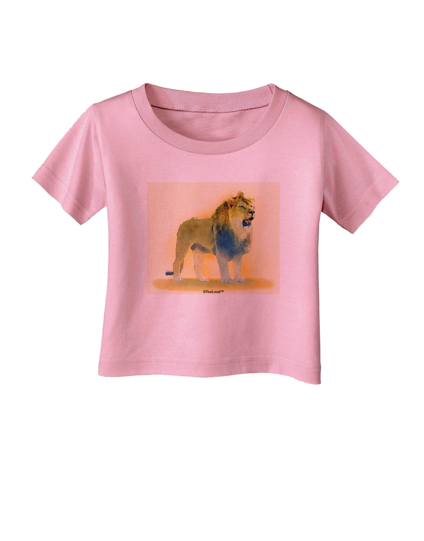 Lion Watercolor 1 Infant T-Shirt-Infant T-Shirt-TooLoud-Candy-Pink-06-Months-Davson Sales