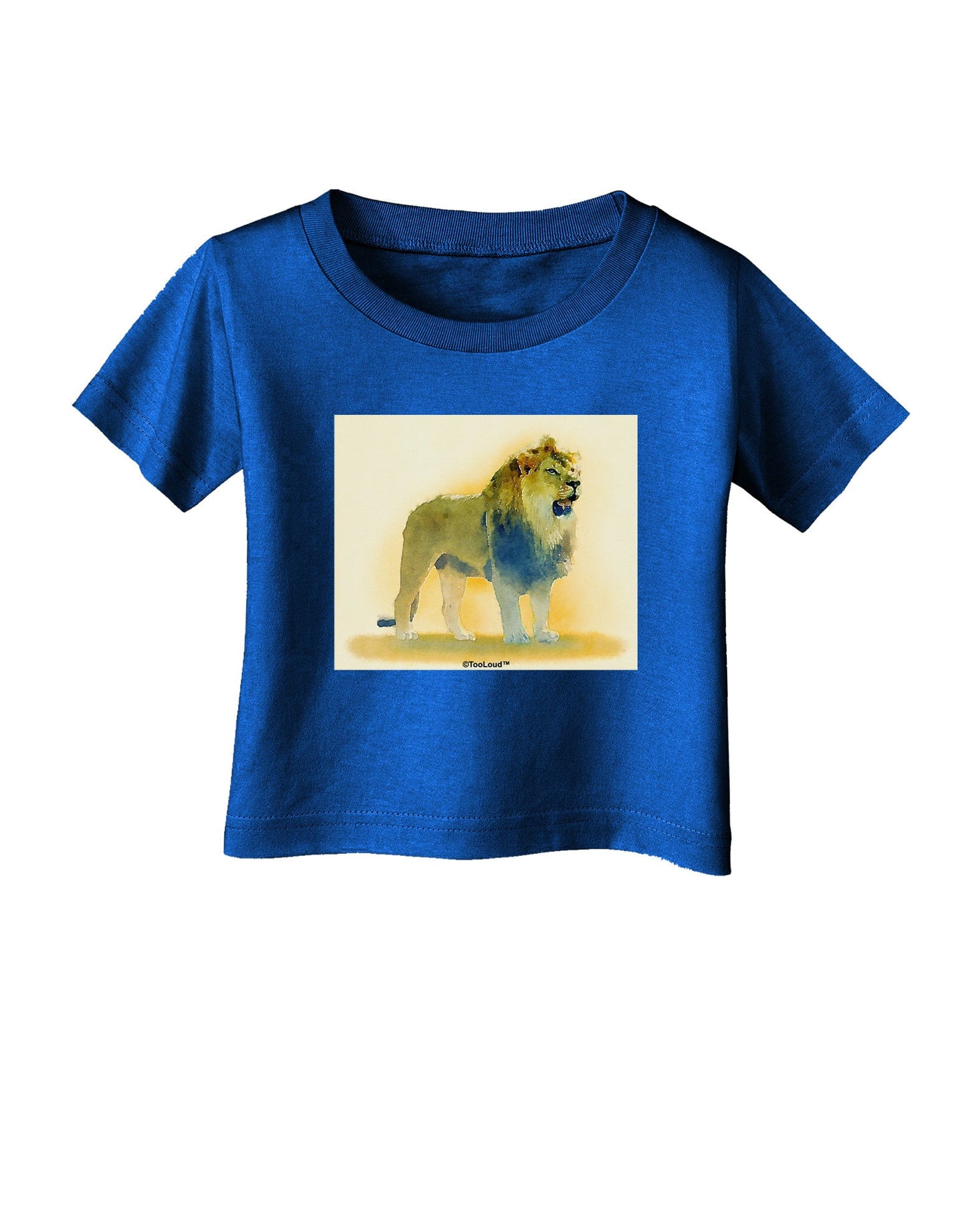 Lion Watercolor 1 Infant T-Shirt Dark-Infant T-Shirt-TooLoud-Royal-Blue-06-Months-Davson Sales