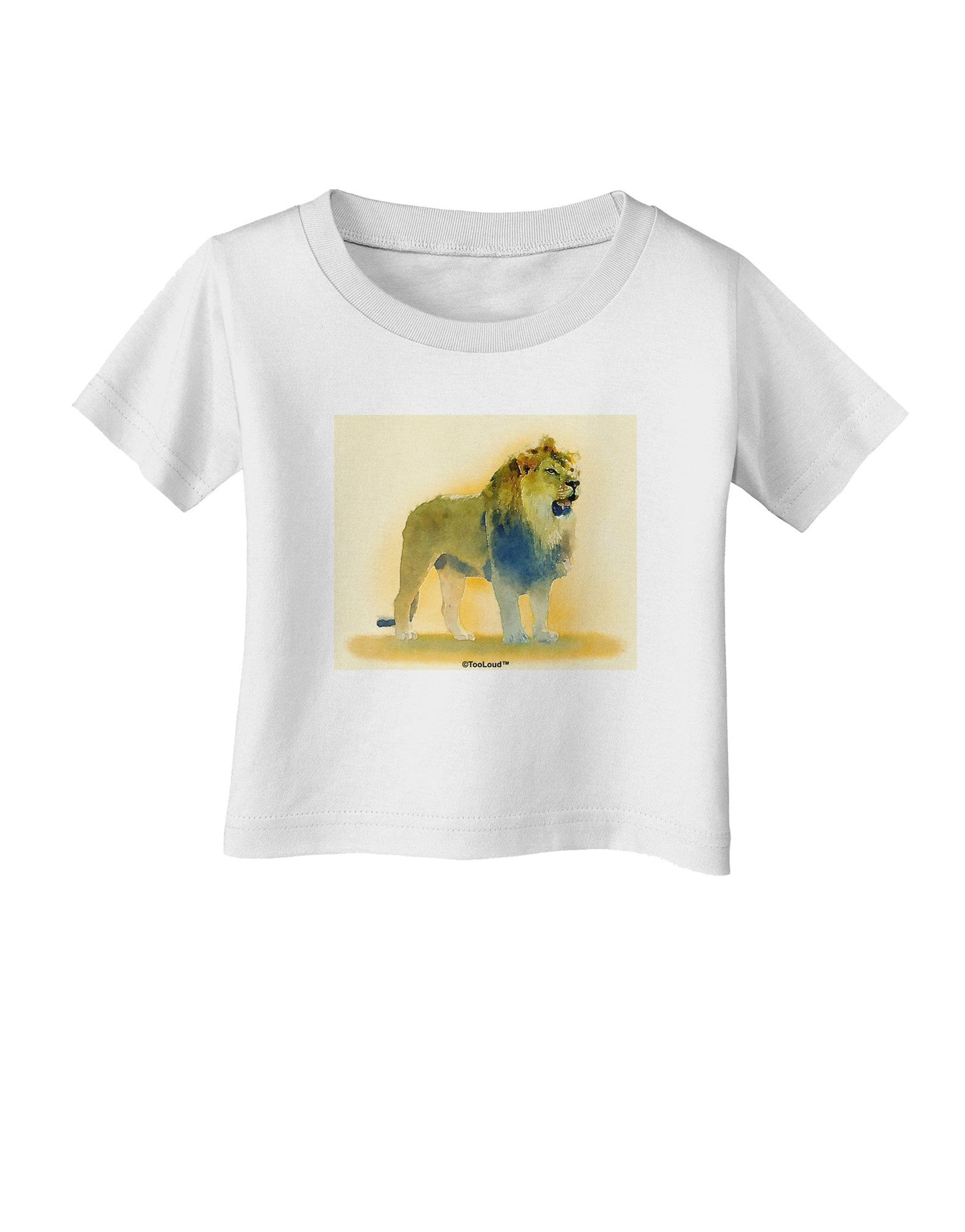 Lion Watercolor 1 Infant T-Shirt-Infant T-Shirt-TooLoud-White-06-Months-Davson Sales
