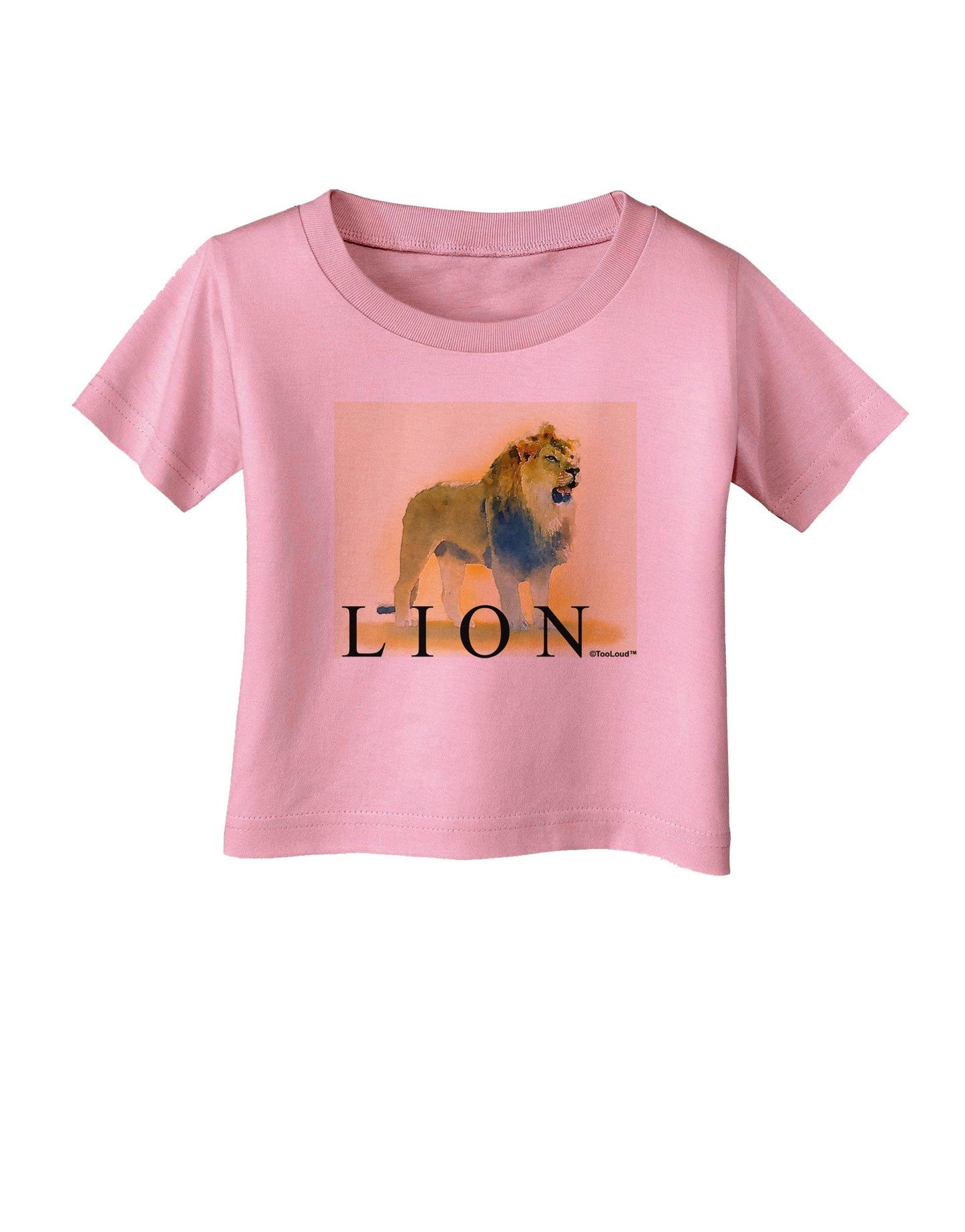 Lion Watercolor 1 Text Infant T-Shirt-Infant T-Shirt-TooLoud-Candy-Pink-06-Months-Davson Sales