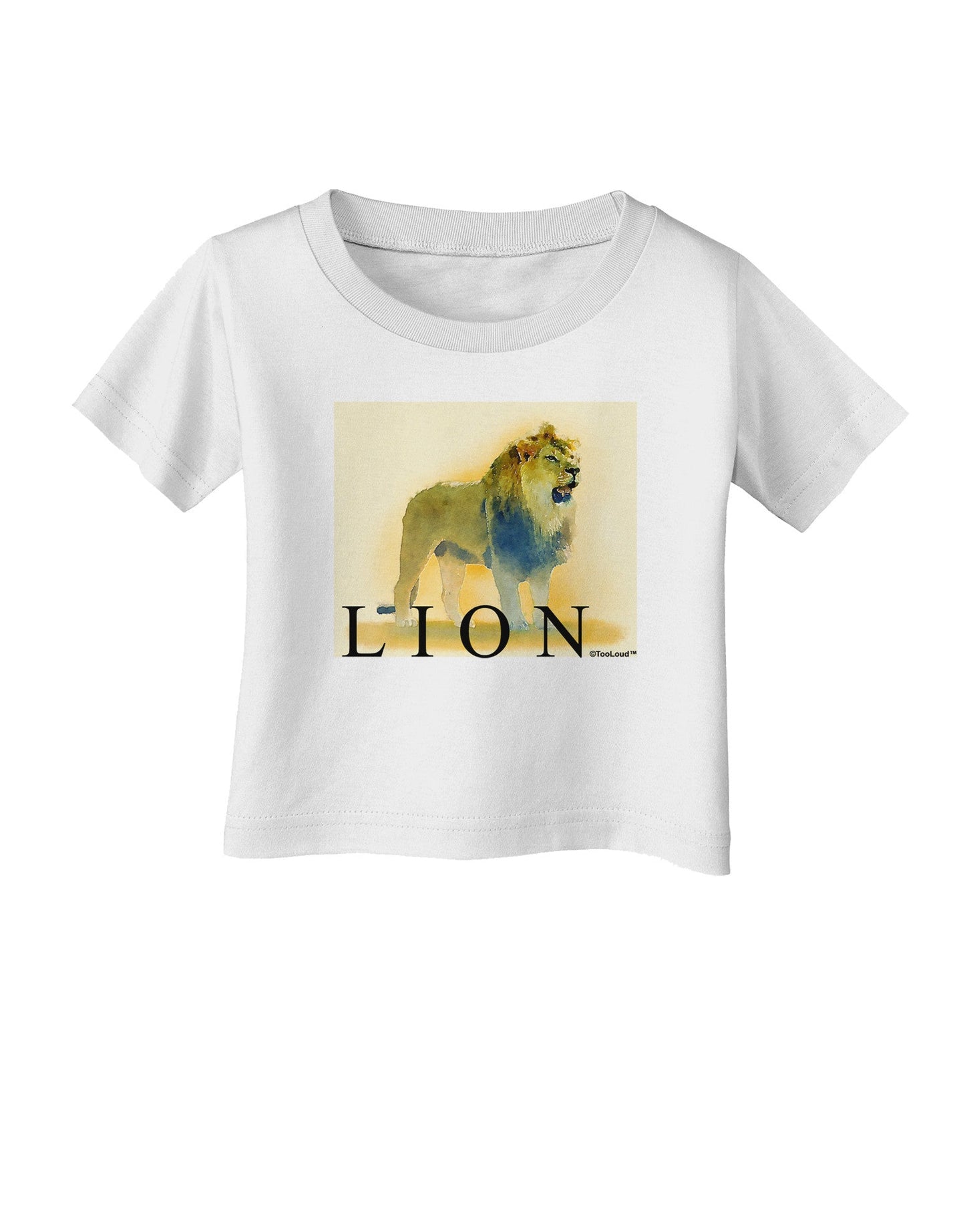 Lion Watercolor 1 Text Infant T-Shirt-Infant T-Shirt-TooLoud-White-06-Months-Davson Sales