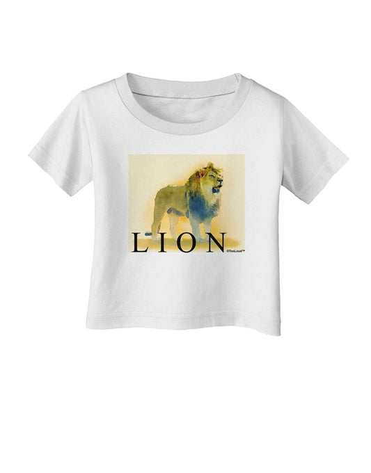 Lion Watercolor 1 Text Infant T-Shirt-Infant T-Shirt-TooLoud-White-06-Months-Davson Sales
