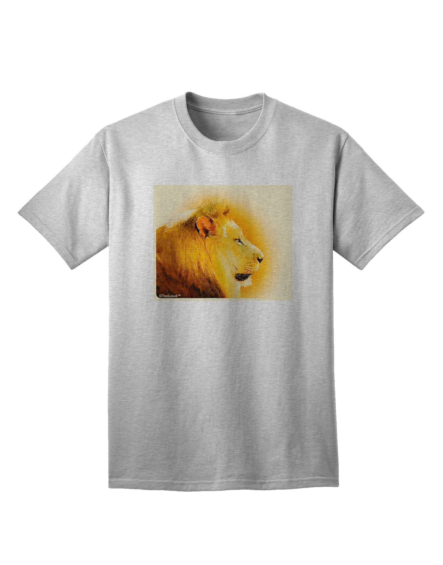 Lion Watercolor 3 Adult T-Shirt-Mens T-Shirt-TooLoud-AshGray-Small-Davson Sales