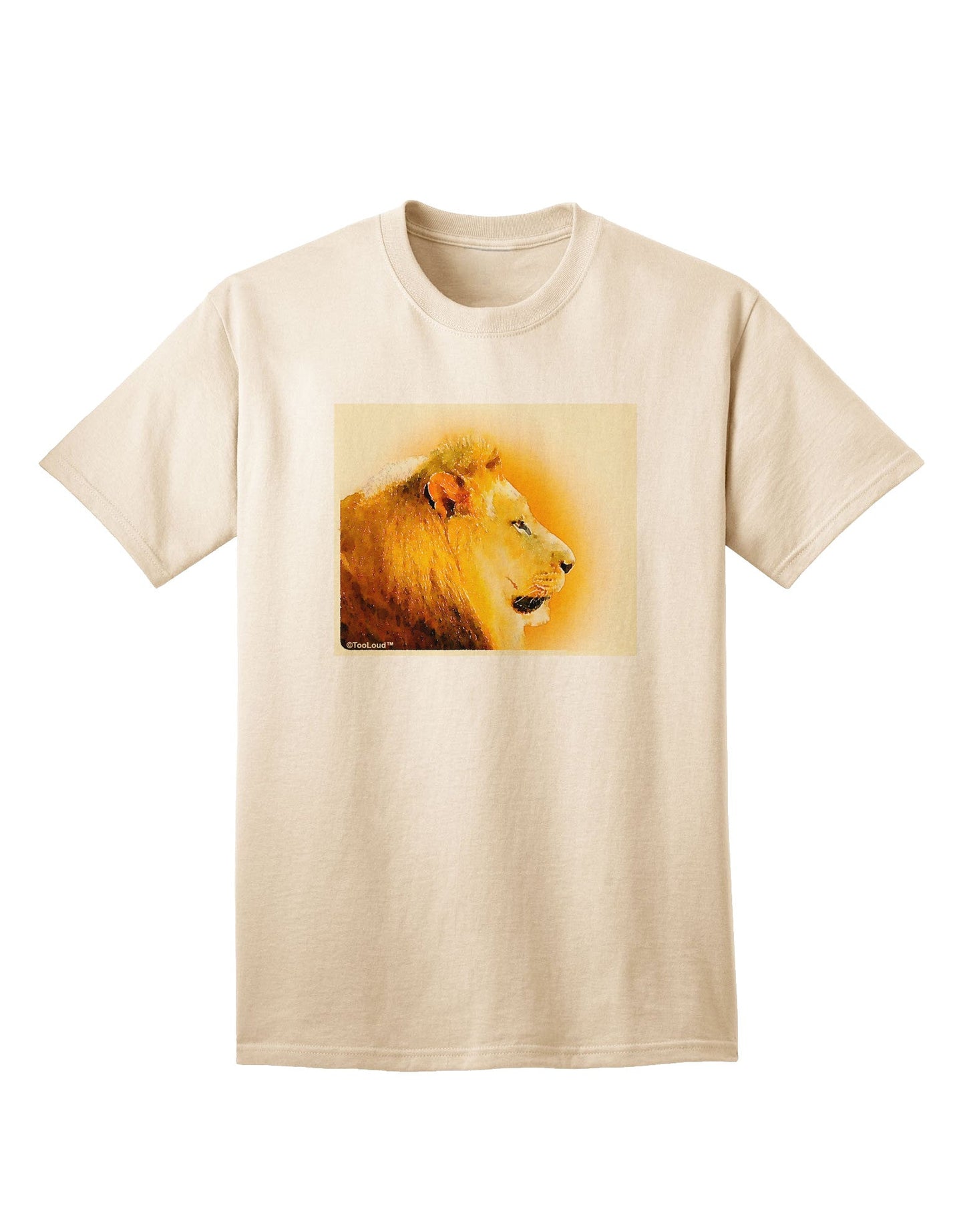 Lion Watercolor 3 Adult T-Shirt-Mens T-Shirt-TooLoud-Natural-Small-Davson Sales