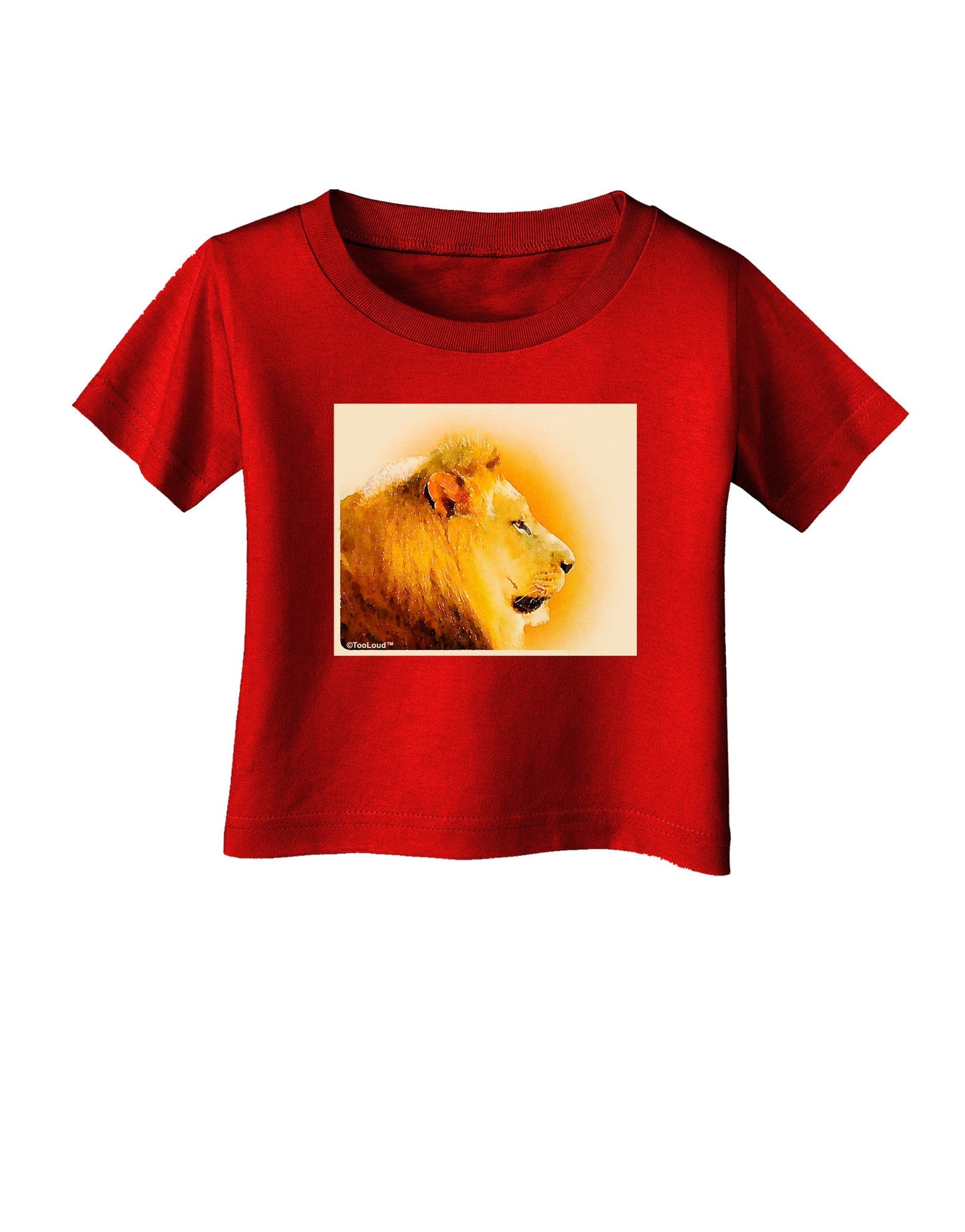 Lion Watercolor 3 Infant T-Shirt Dark-Infant T-Shirt-TooLoud-Red-06-Months-Davson Sales
