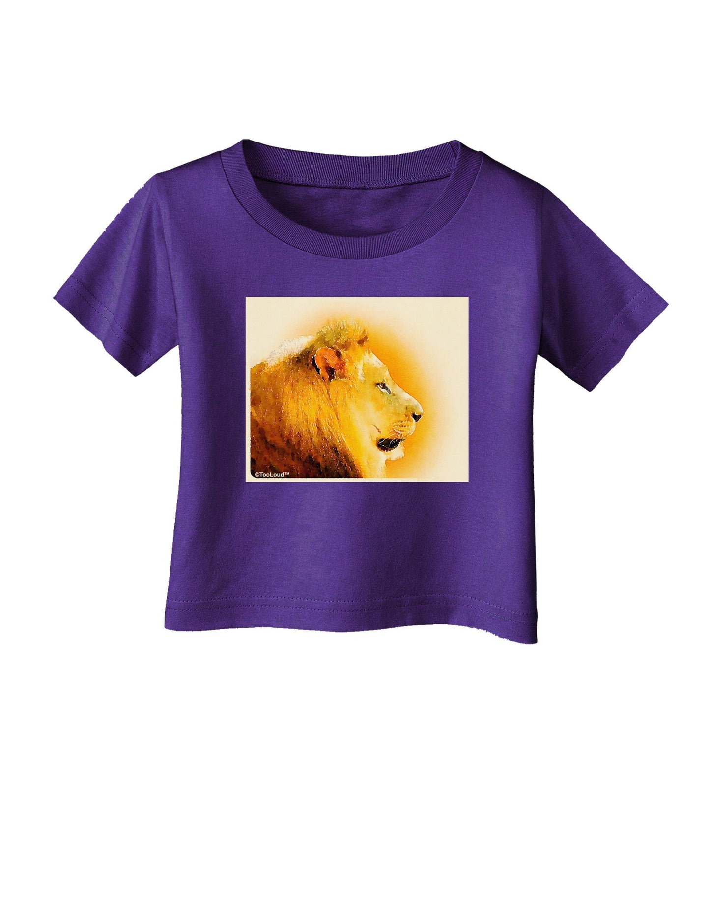 Lion Watercolor 3 Infant T-Shirt Dark-Infant T-Shirt-TooLoud-Purple-06-Months-Davson Sales