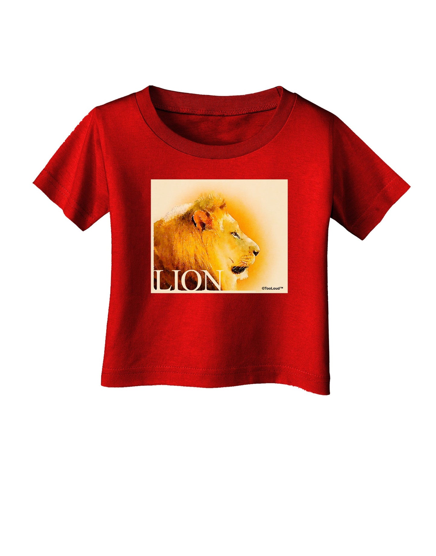 Lion Watercolor 3 Text Infant T-Shirt Dark-Infant T-Shirt-TooLoud-Red-06-Months-Davson Sales
