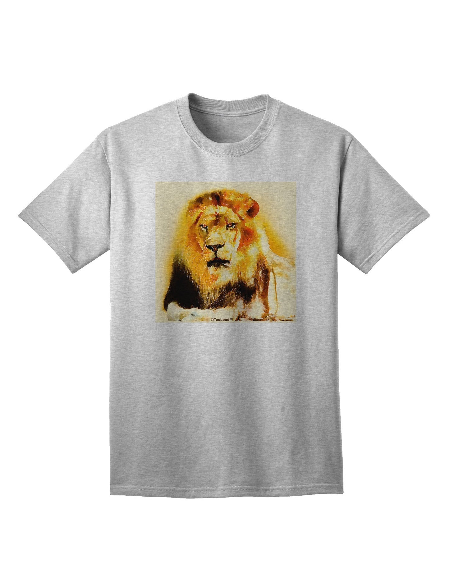 Lion Watercolor 4 Adult T-Shirt-Mens T-Shirt-TooLoud-AshGray-Small-Davson Sales