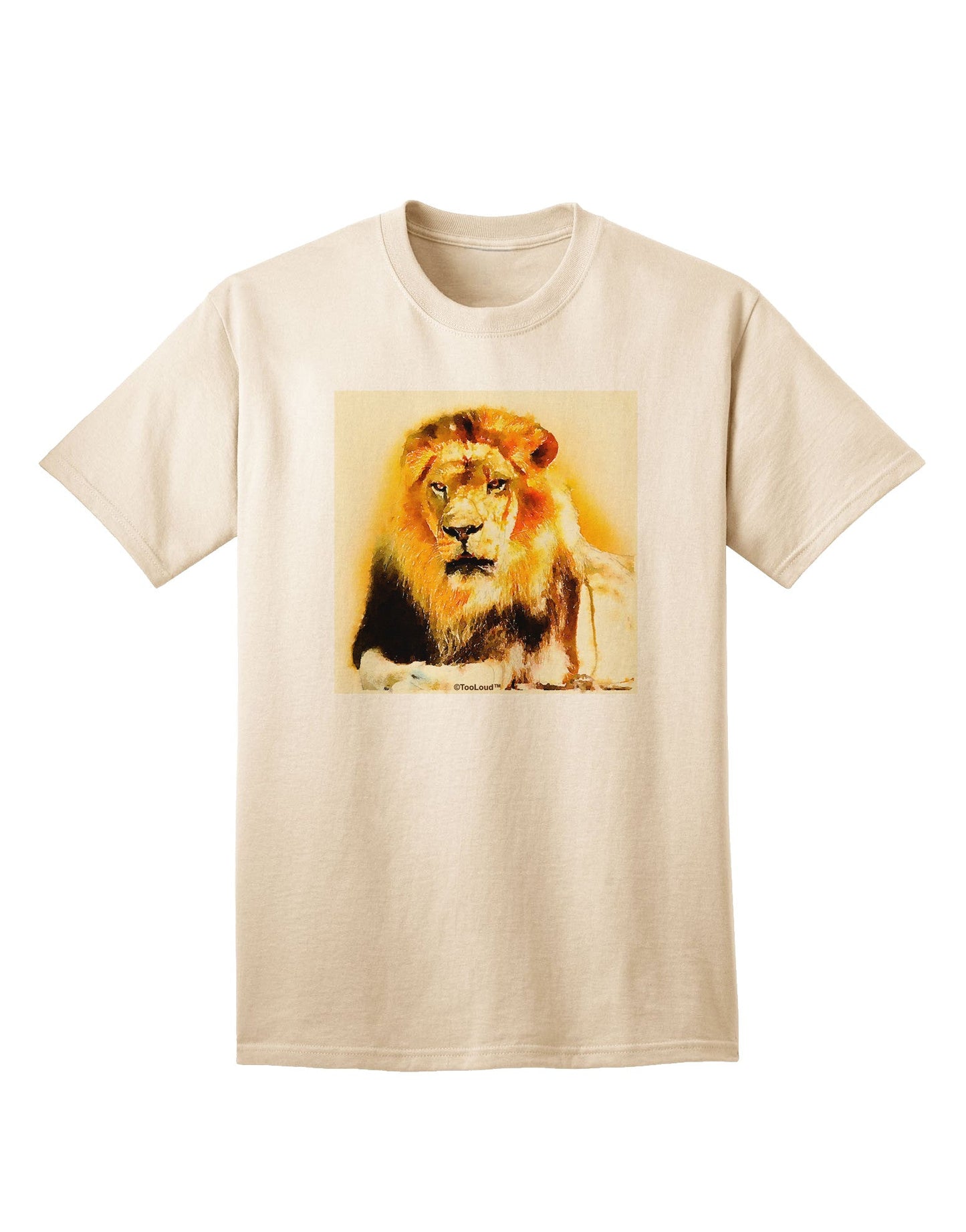 Lion Watercolor 4 Adult T-Shirt-Mens T-Shirt-TooLoud-Natural-Small-Davson Sales