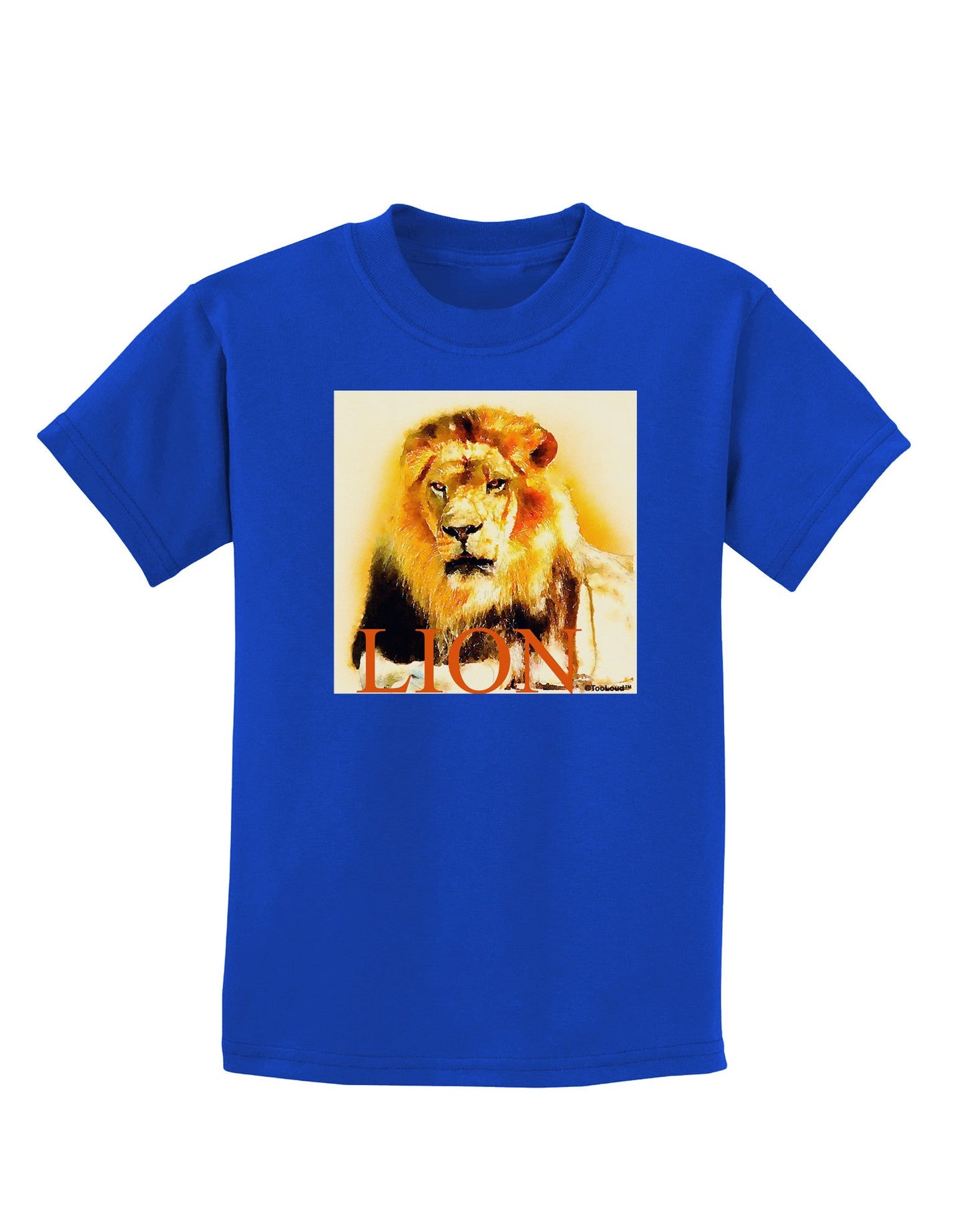 Lion Watercolor 4 Text Childrens Dark T-Shirt-Childrens T-Shirt-TooLoud-Royal-Blue-X-Small-Davson Sales