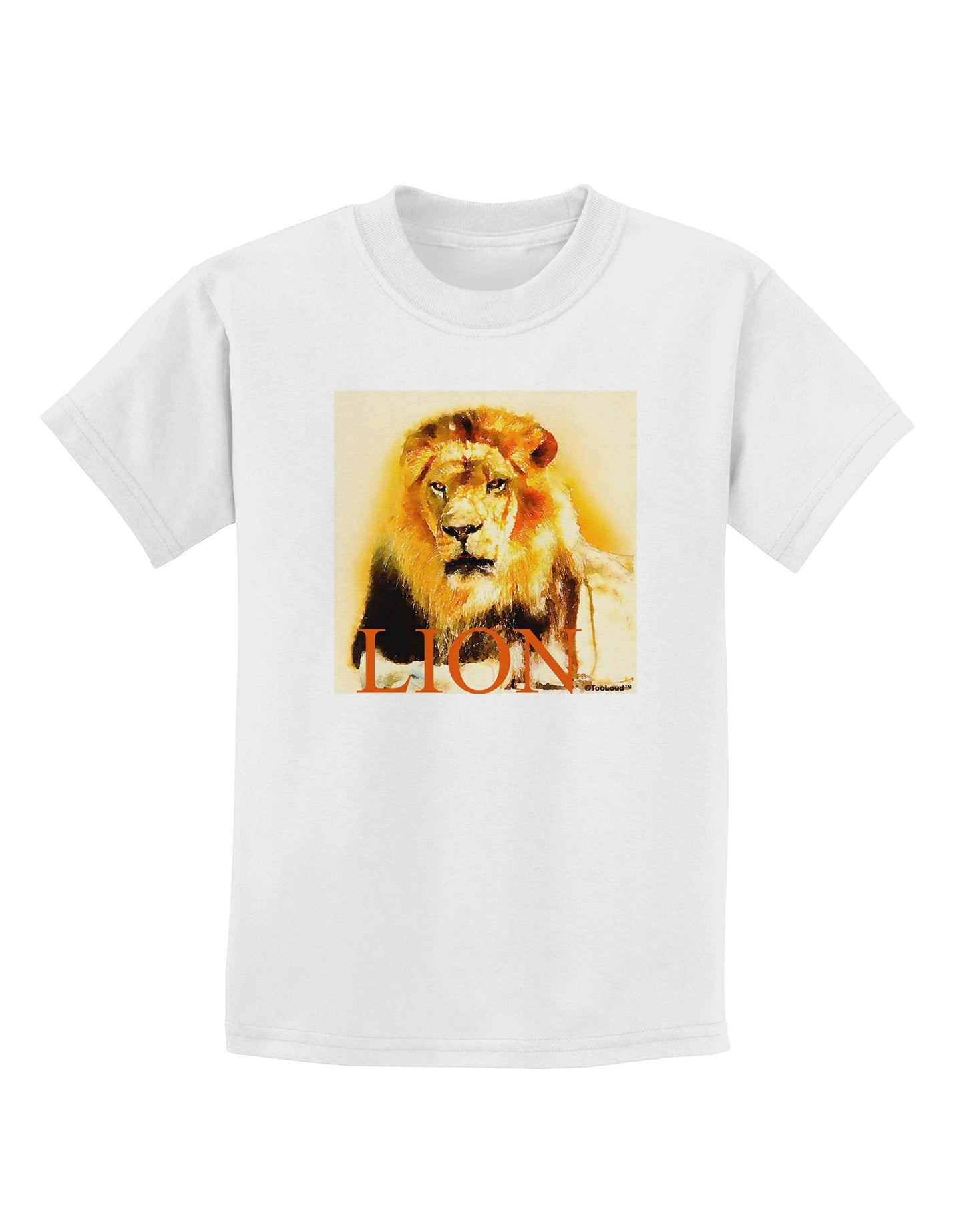 Lion Watercolor 4 Text Childrens T-Shirt-Childrens T-Shirt-TooLoud-White-X-Small-Davson Sales
